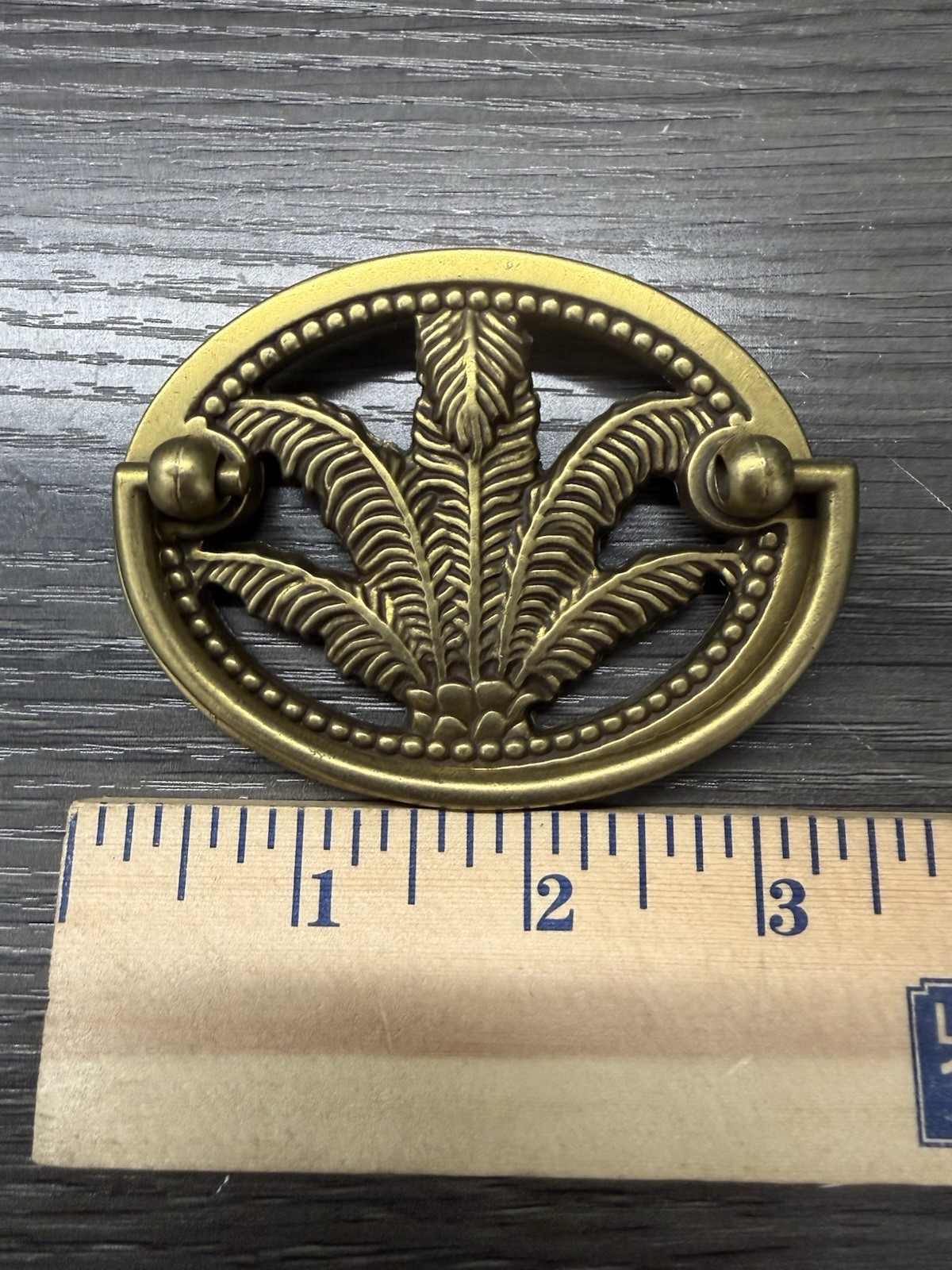 Vintage Keeler Brass Palm Tree Cabinet Knob Chippendale-style Drawer Pull (9