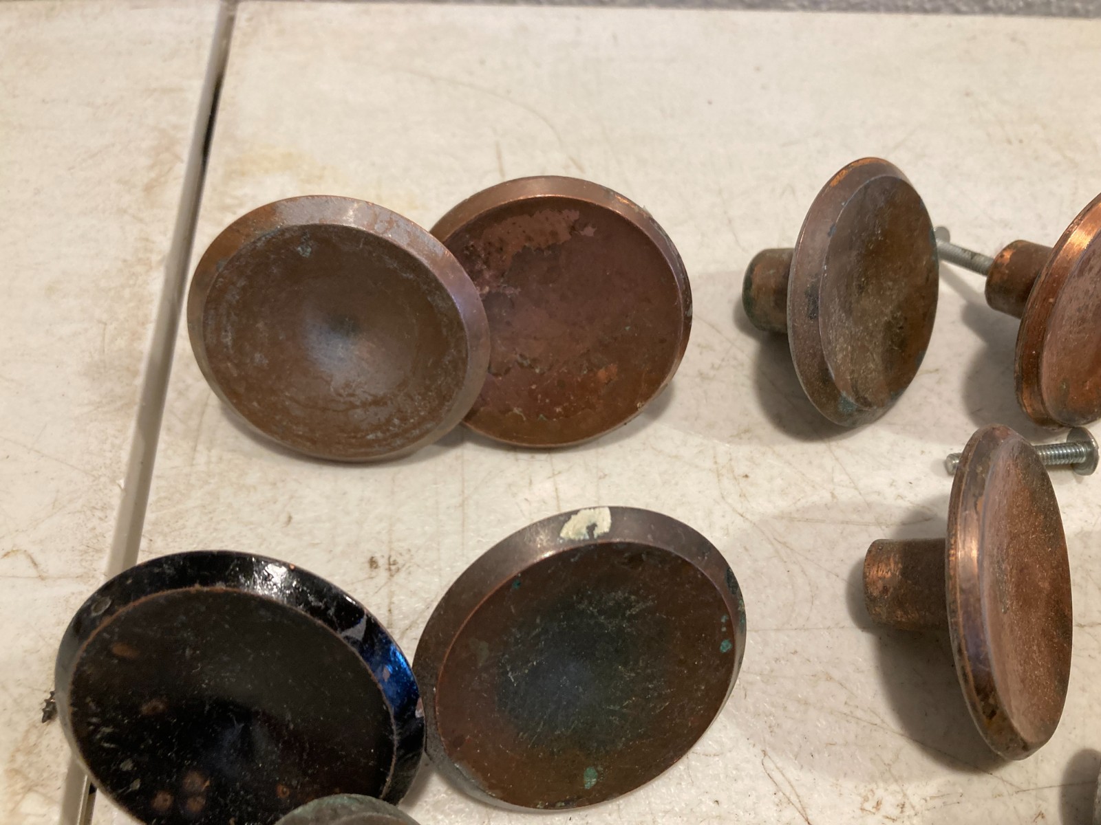 Vtg Amerock RDCA 1960 Bronze Copper Floral Knobs Pulls French Provincial 28+ pcs