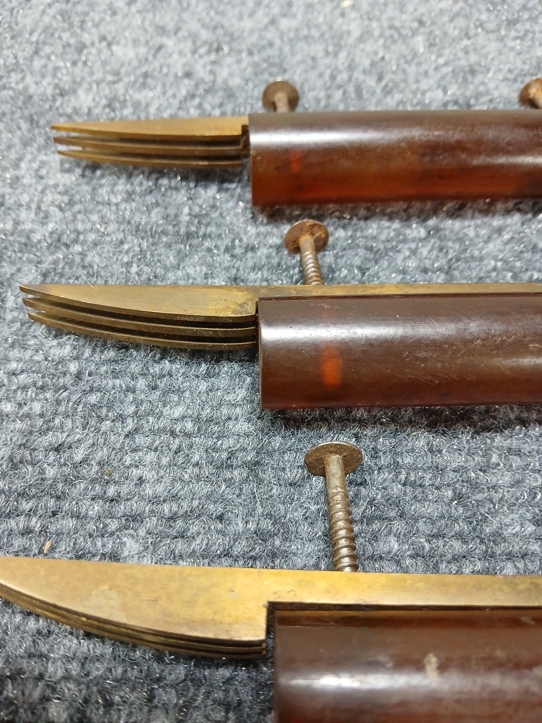 Vintage ANTIQUE Butterscotch Amber Bakelite Drawer Pulls Art Deco Brown