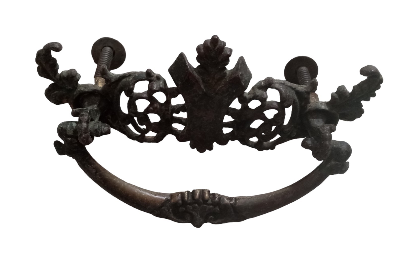 7 Antique Cast Brass Drawer Pulls Drop Bail Victorian Furniture Handle Hardware