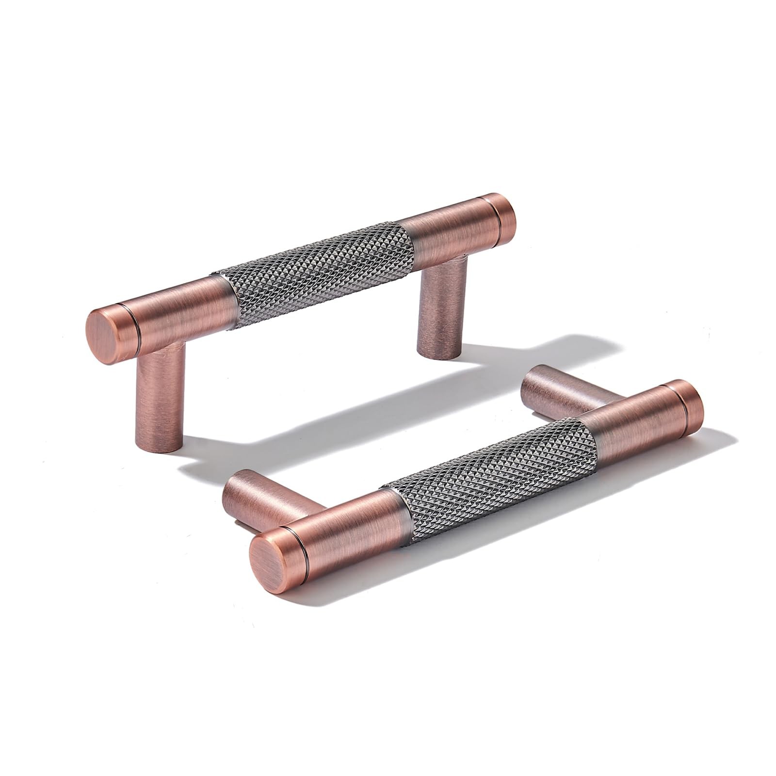 Khtumeware 10 Pack 3 Inch76Mm Aluminum Handles Knurled Brushed Antique Copper