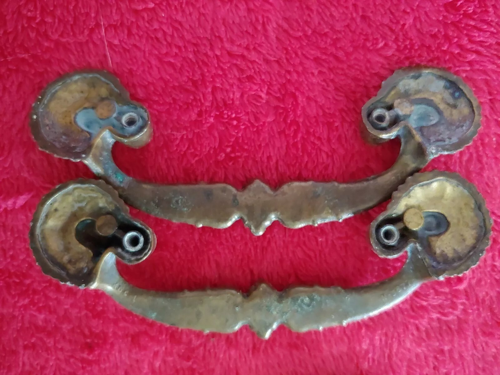VTG ANTIQUED HEAVY METAL FURNITURE PULLS🔆10 PCS CLASSIC DROP LOOP ORIGINAL USED