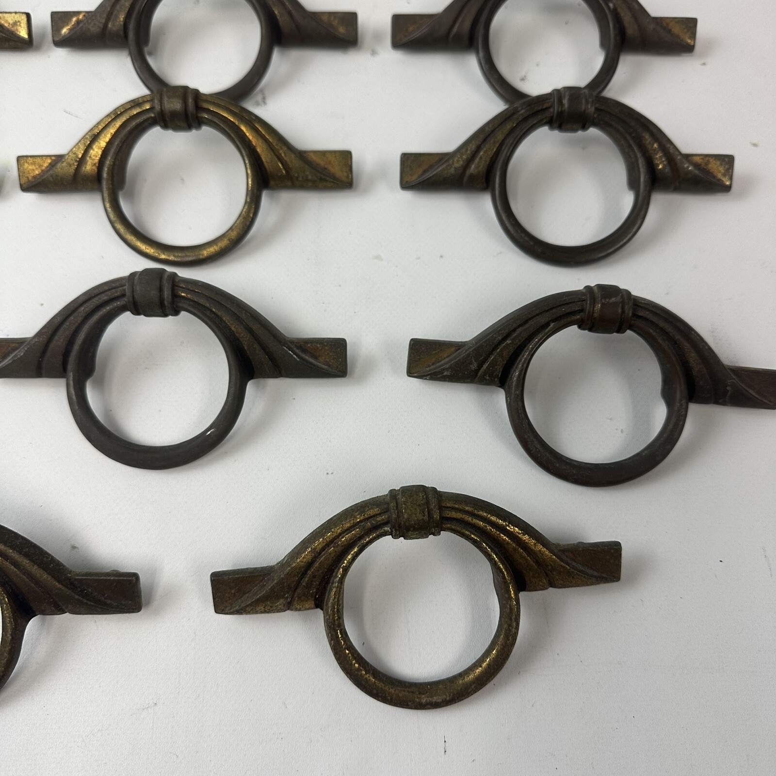 Lot Of 23 Drawer Pulls Handles Vintage Unique Rare Brass Keller Keeler