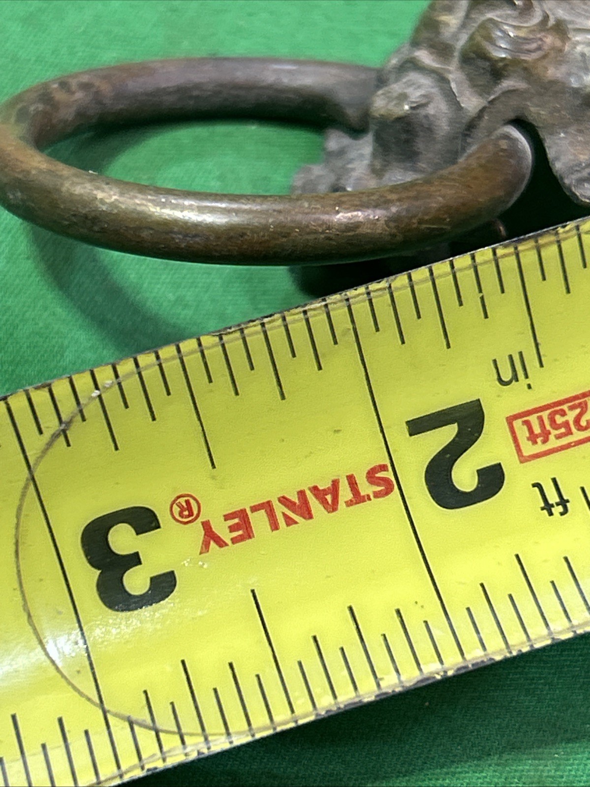 VINTAGE BRASS LION HEAD DRESSER CHEST DRAWER CABINET RING PULL