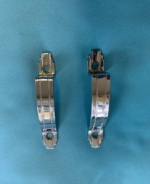 Vintage Chrome waterfall art deco drawer pulls Set of 2