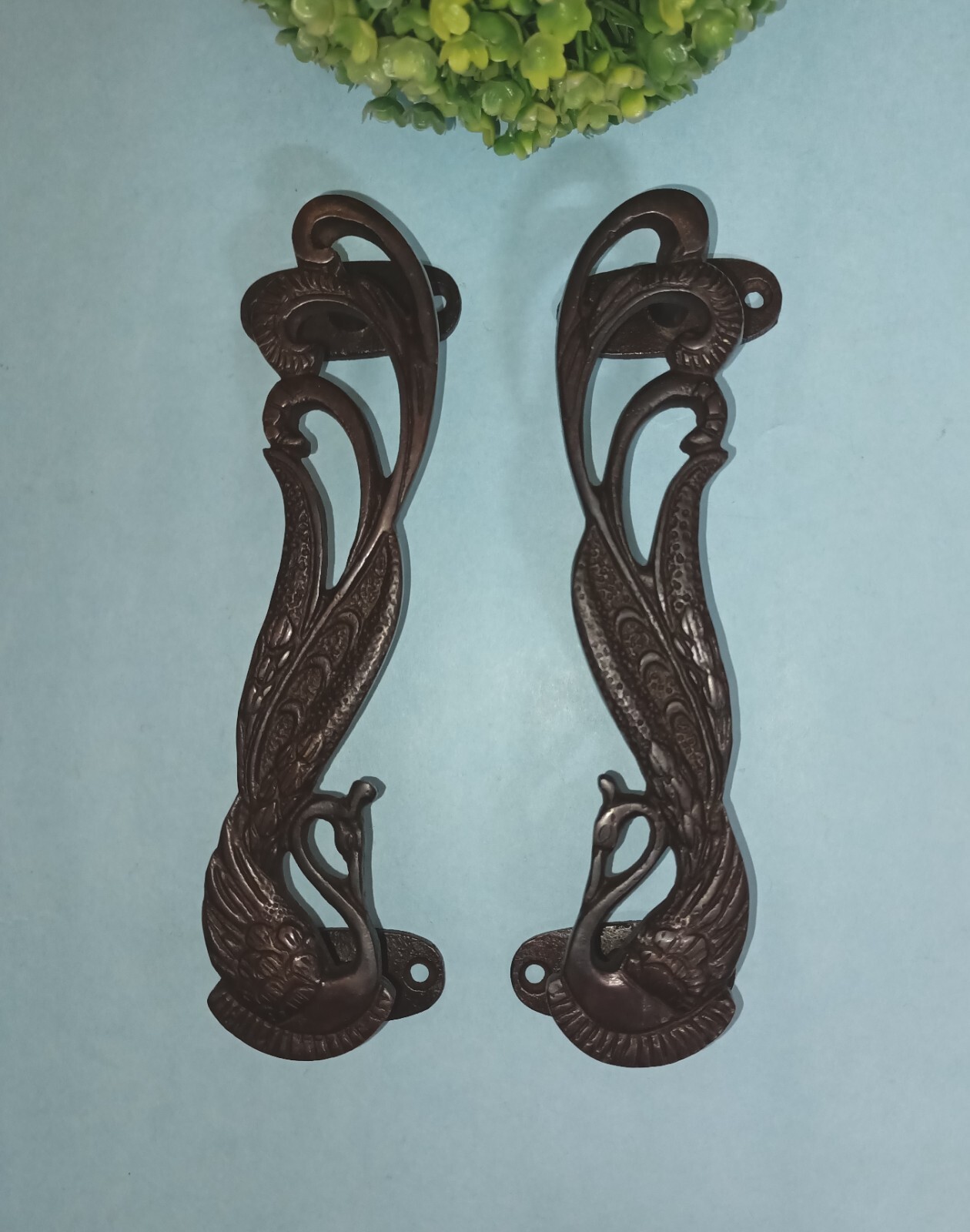 Peacock Design Cupboard Puller Brass Pheasants Bird Theme Door Handle Set AJ103