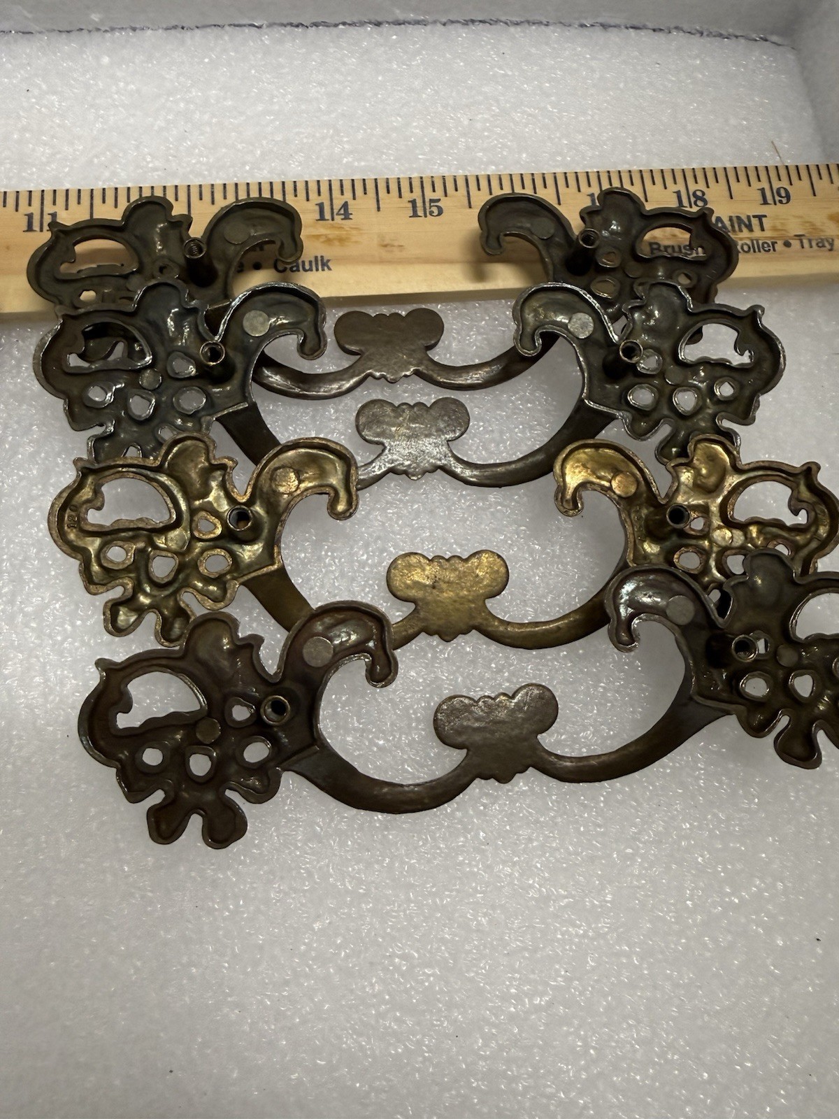 8 Victorian Vintage Antique Brass Drawer Cabinet Pull Keeler Brass Company 28