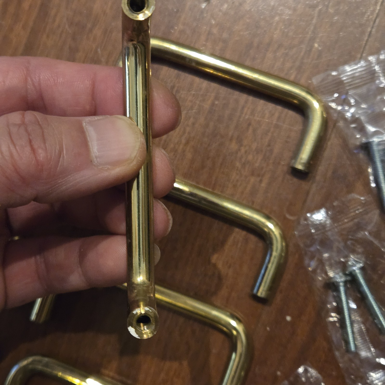 Lot of 20 Solid Polished Brass 3 Inch Drawer Pulls with Screws