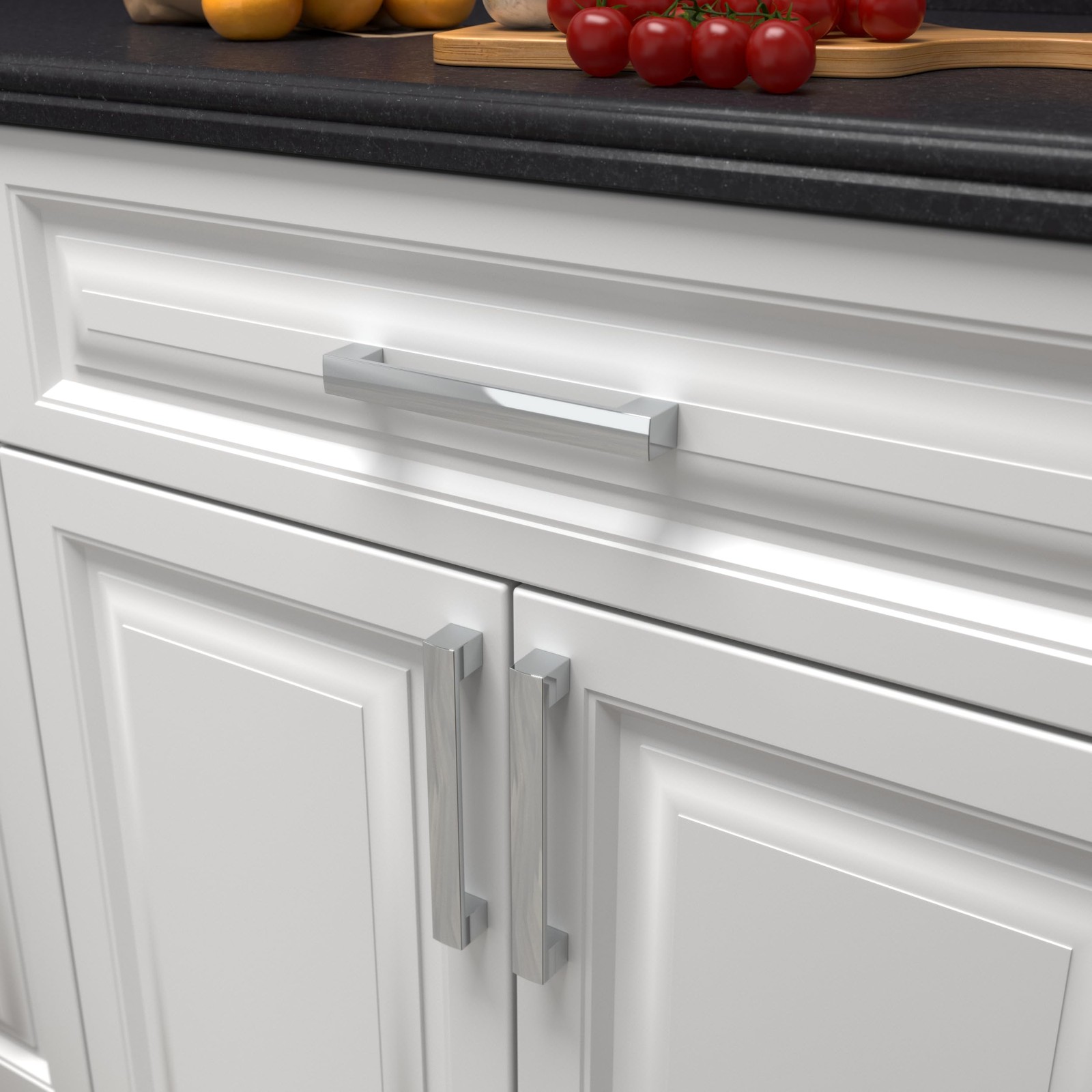 Monti Hardware 10 Pack Polished Chrome 7.5 Inch Hole Center Solid Metal Cabinet