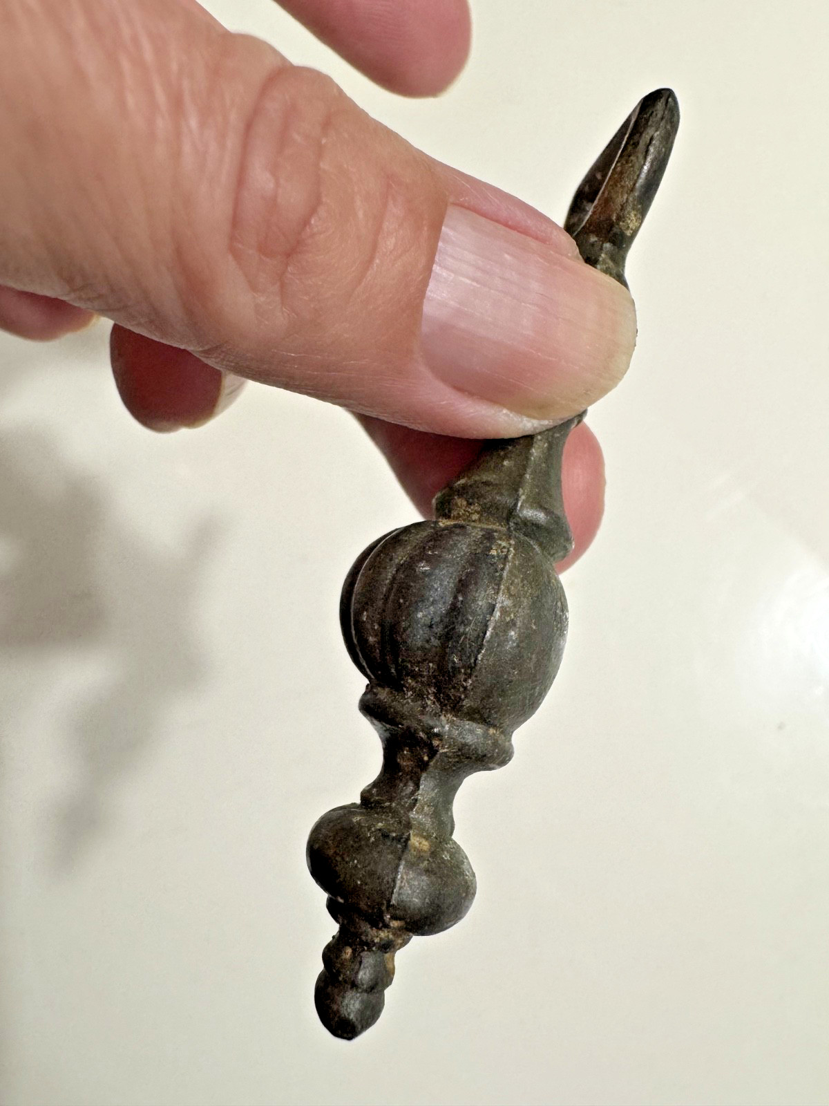 Vintage Large Bronze Antique Brass Tone Finish Hanging Drop Drawer Pull Hardware