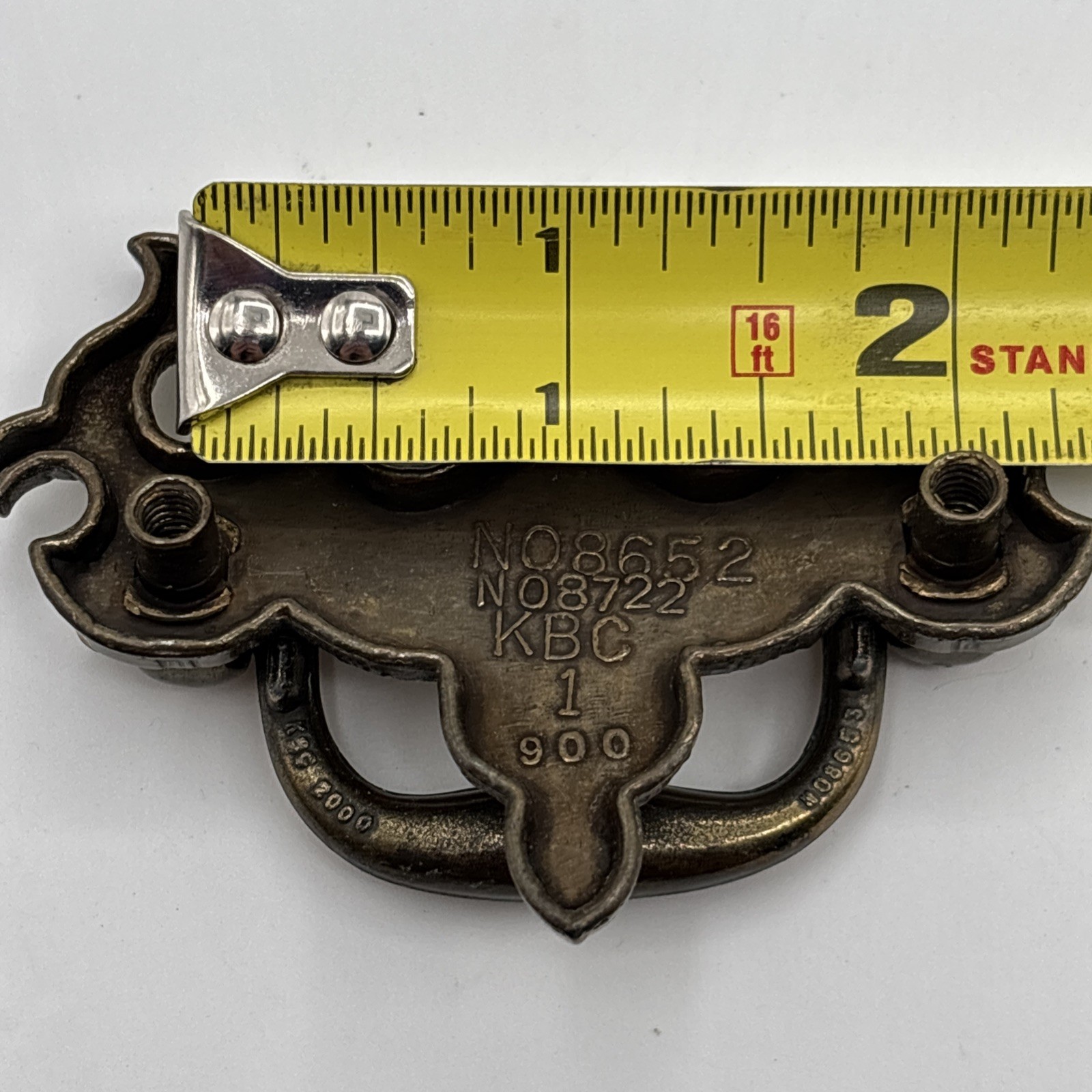 VTG Keeler Brass Co KBC1 #8652 Brass Dresser Drop Drawer Pulls Lot 4 2” CENTERS