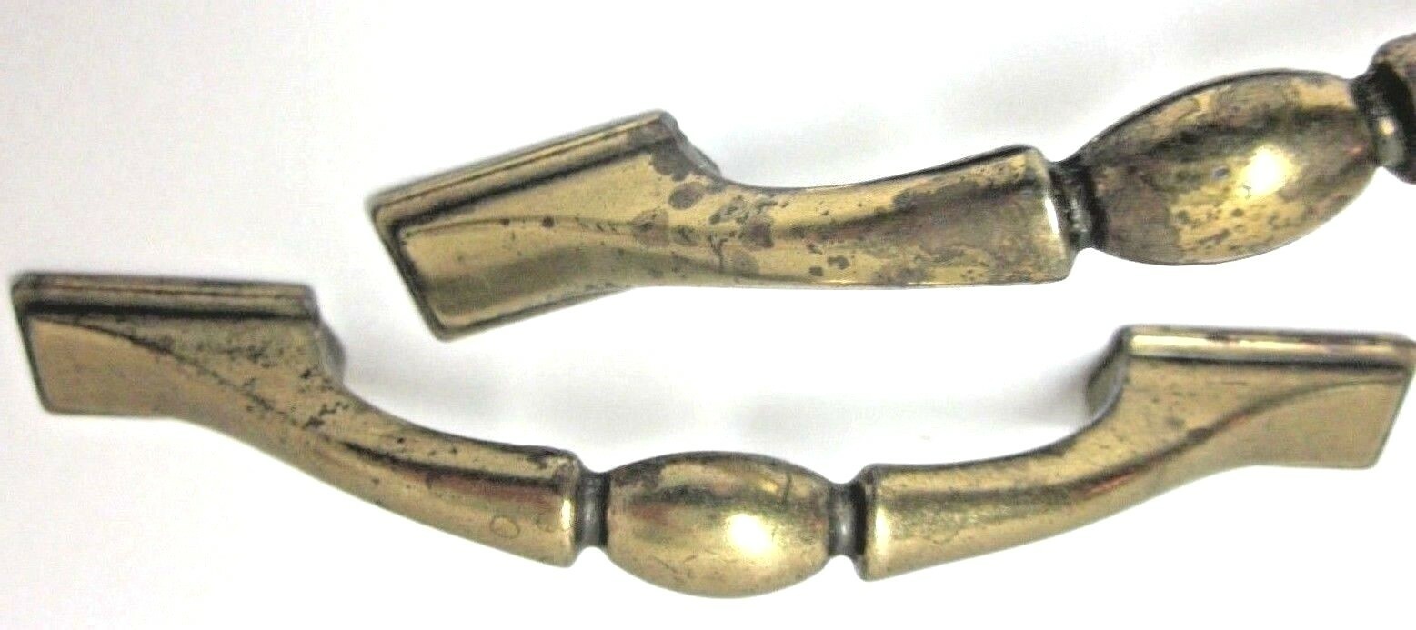 Amerock 1302 Drawer 1960s Pull Handle 3″ Centers Shiny Dark Aged Brass 1 Vtg MCM