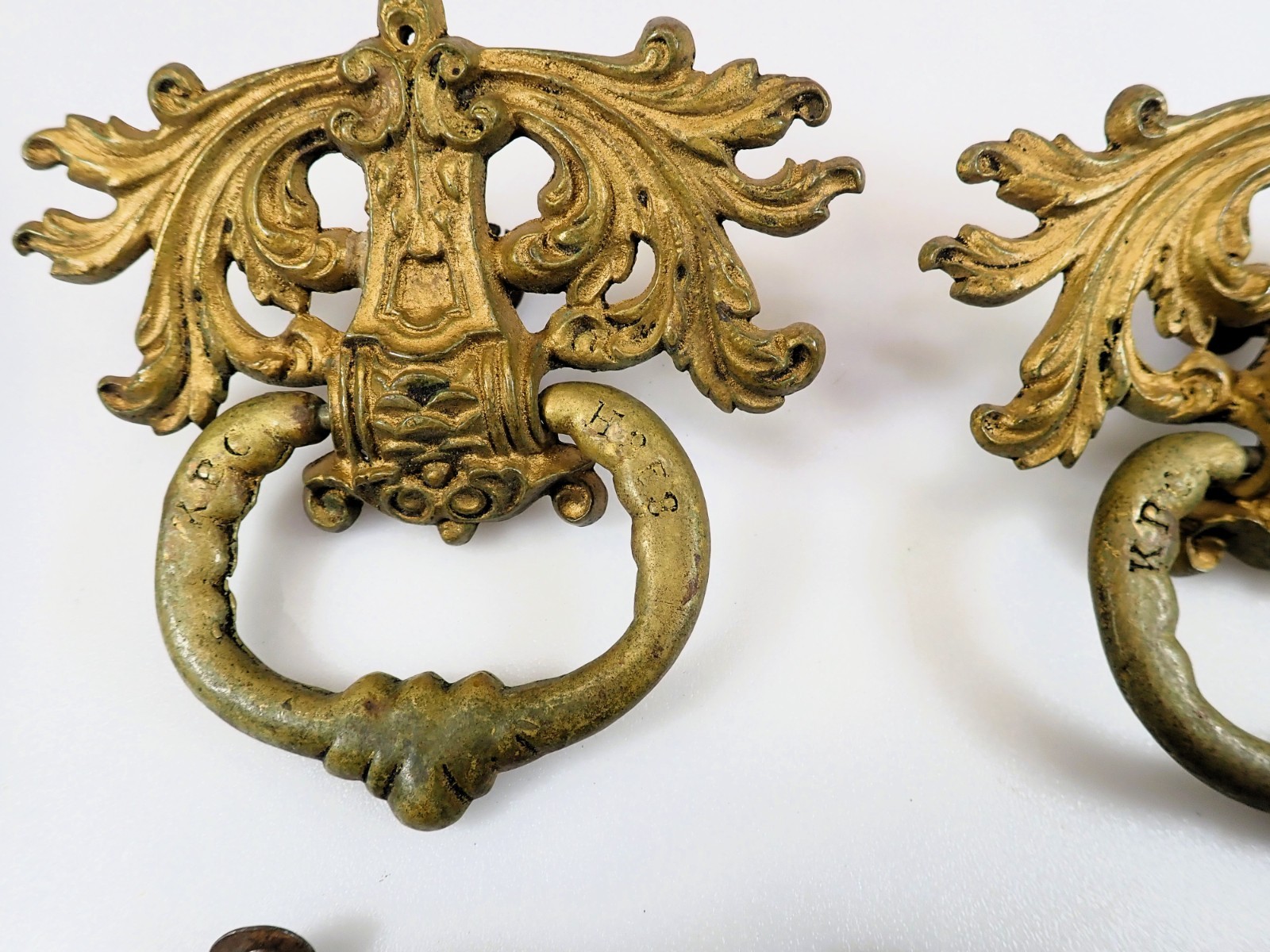 Vintage Keeler Brass Co KBC Ornate Drawer Pulls Lot of 5 Louis XVI Rococo