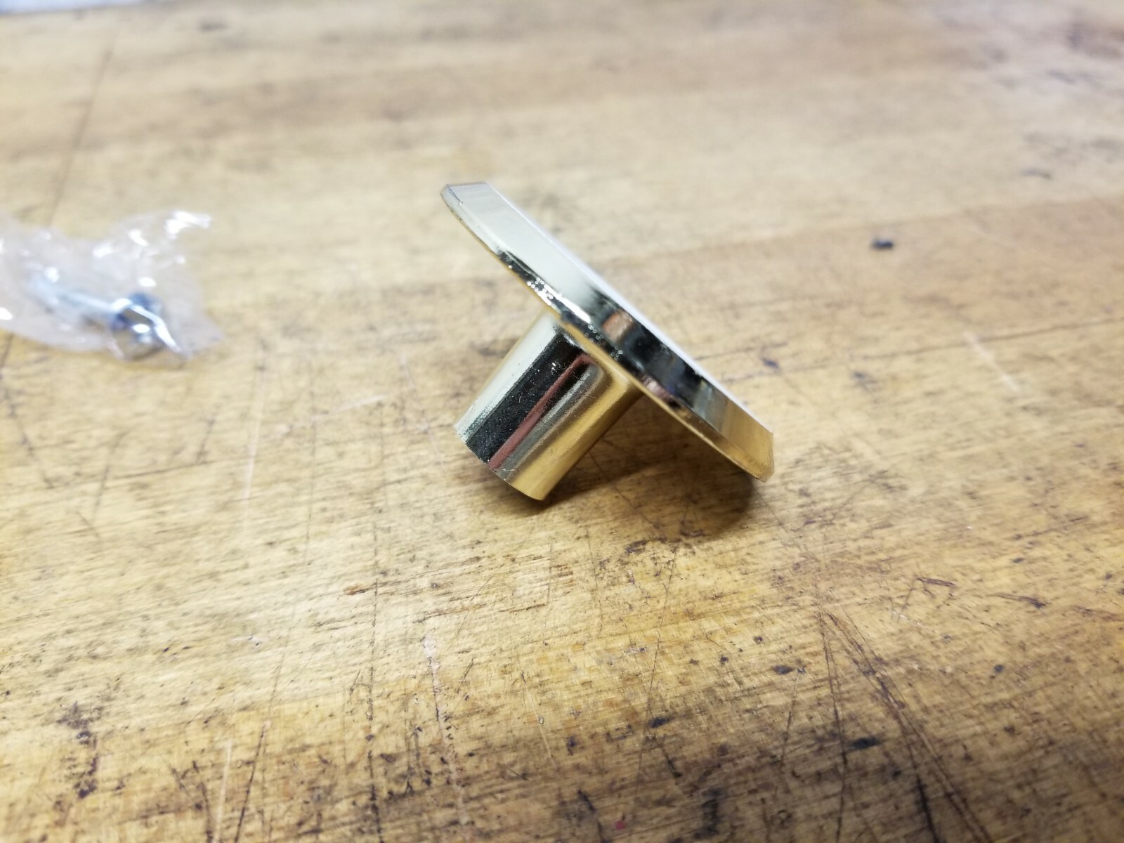Vintage AJAX USA Almond With Gold Accents Cabinet Drawer Pulls Knob Kitchen Bath