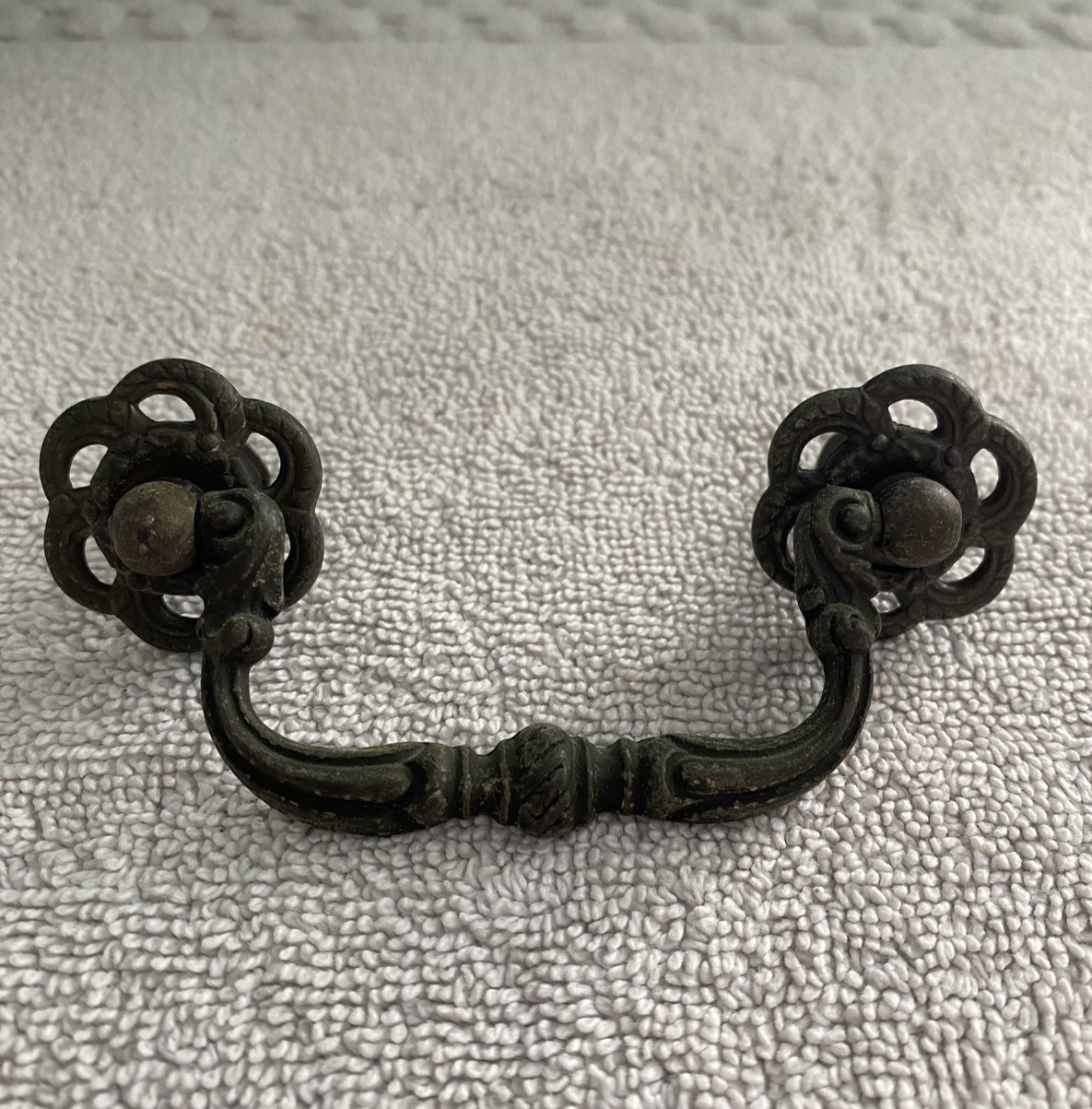 Vintage Drawer Pull Ornate Design 1989 Brass by Keeler Brass Company