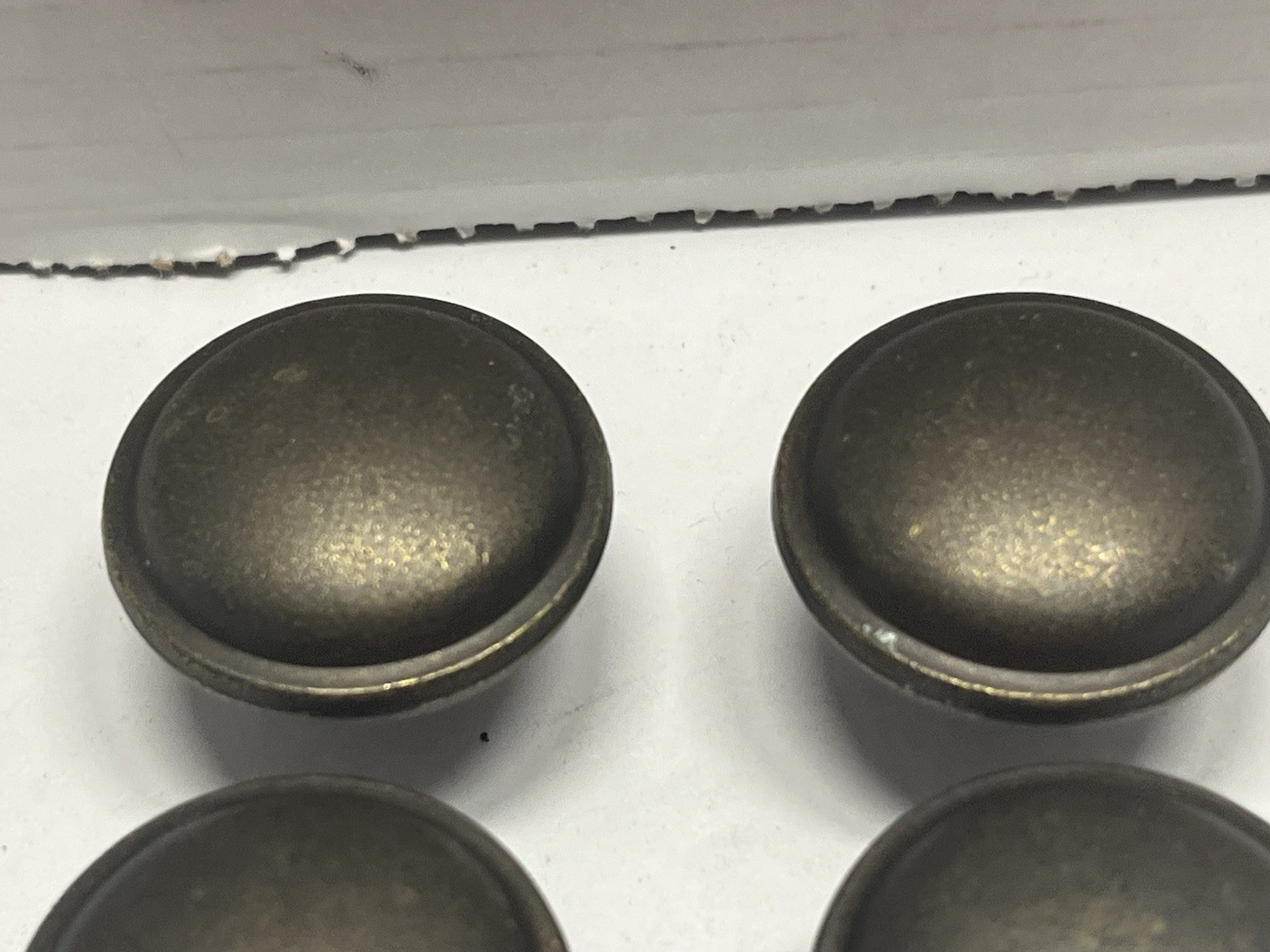 Vintage Lot (6) NOS KBC Heavy Round Dark Antique Bronze Drawer/Cabinet Knobs