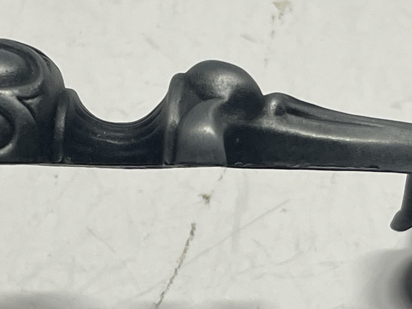 Vintage NOS KBC Heavy Gray/Black Ornate Fixed Pull