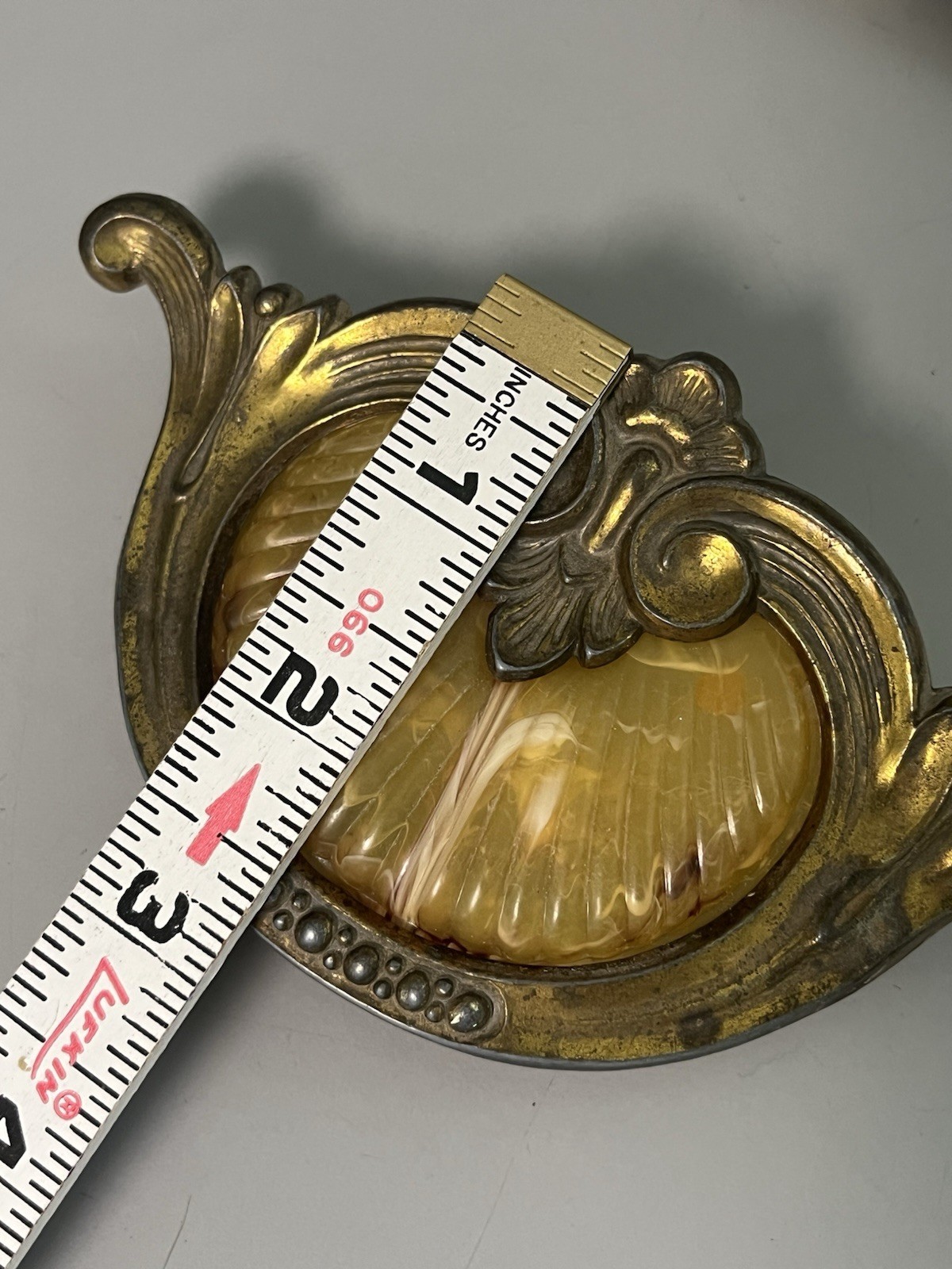 Vintage (1930’s-1940’s) Keeler Art Deco Celluloid & Brass Original Drawer Pulls