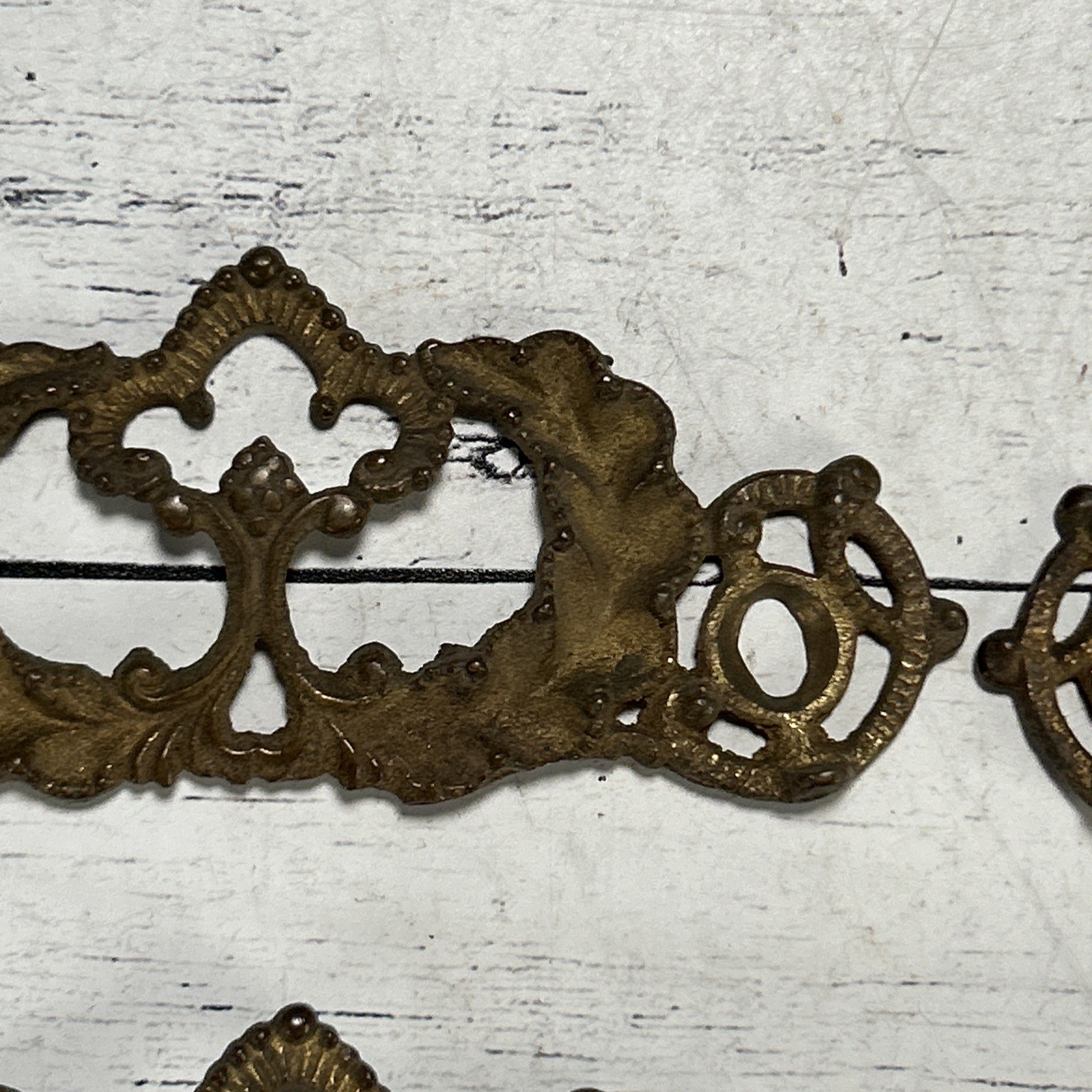Antique Victorian Drawer Pull Backplates Lot 1890s Ornate Rococo French Prov