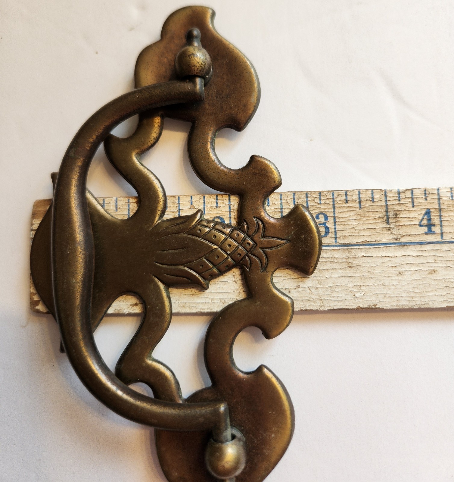 Vintage Chippendale Bat Wing Zinc/Brass Drop Bail Drawer Pull Handle 3.5″ Center