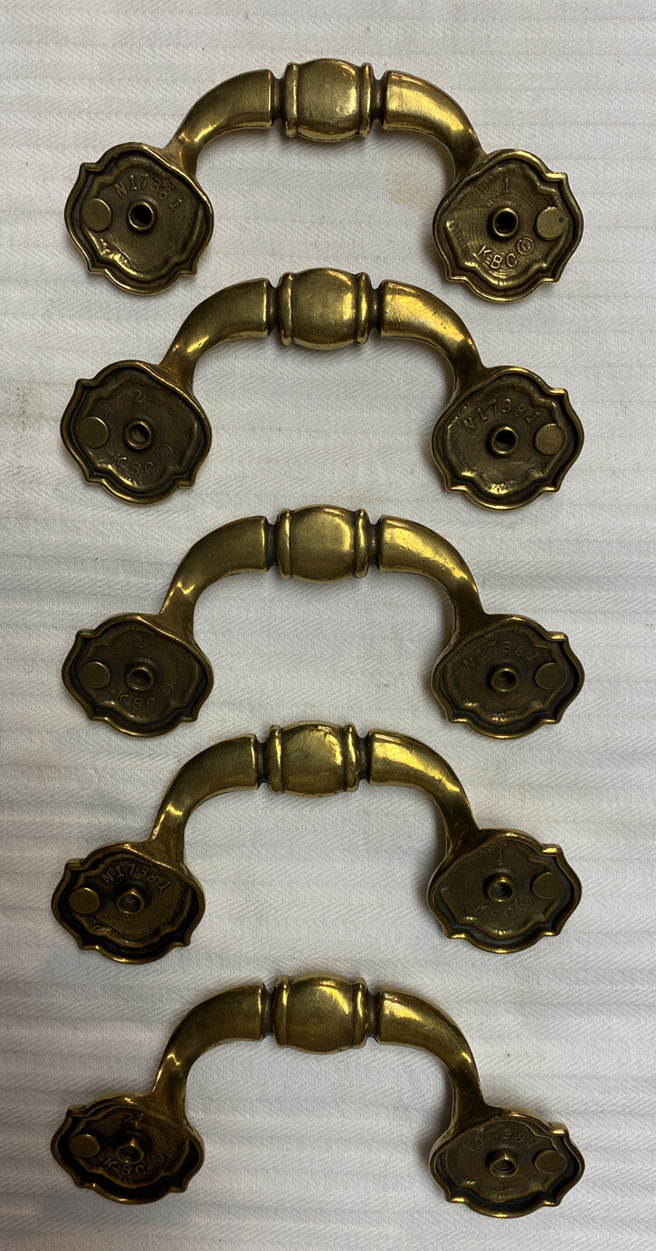 Keeler Brass Company Brass Finish Drawer/Dresser Pulls~qty 5~N17381