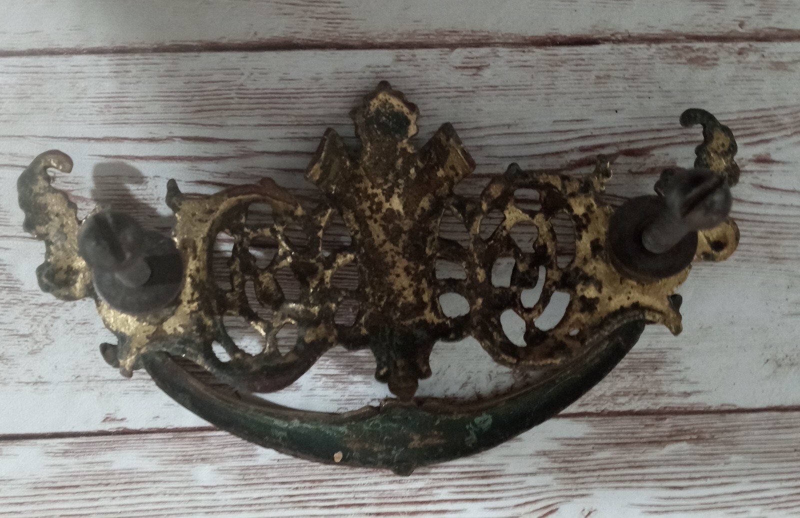 7 Antique Cast Brass Drawer Pulls Drop Bail Victorian Furniture Handle Hardware