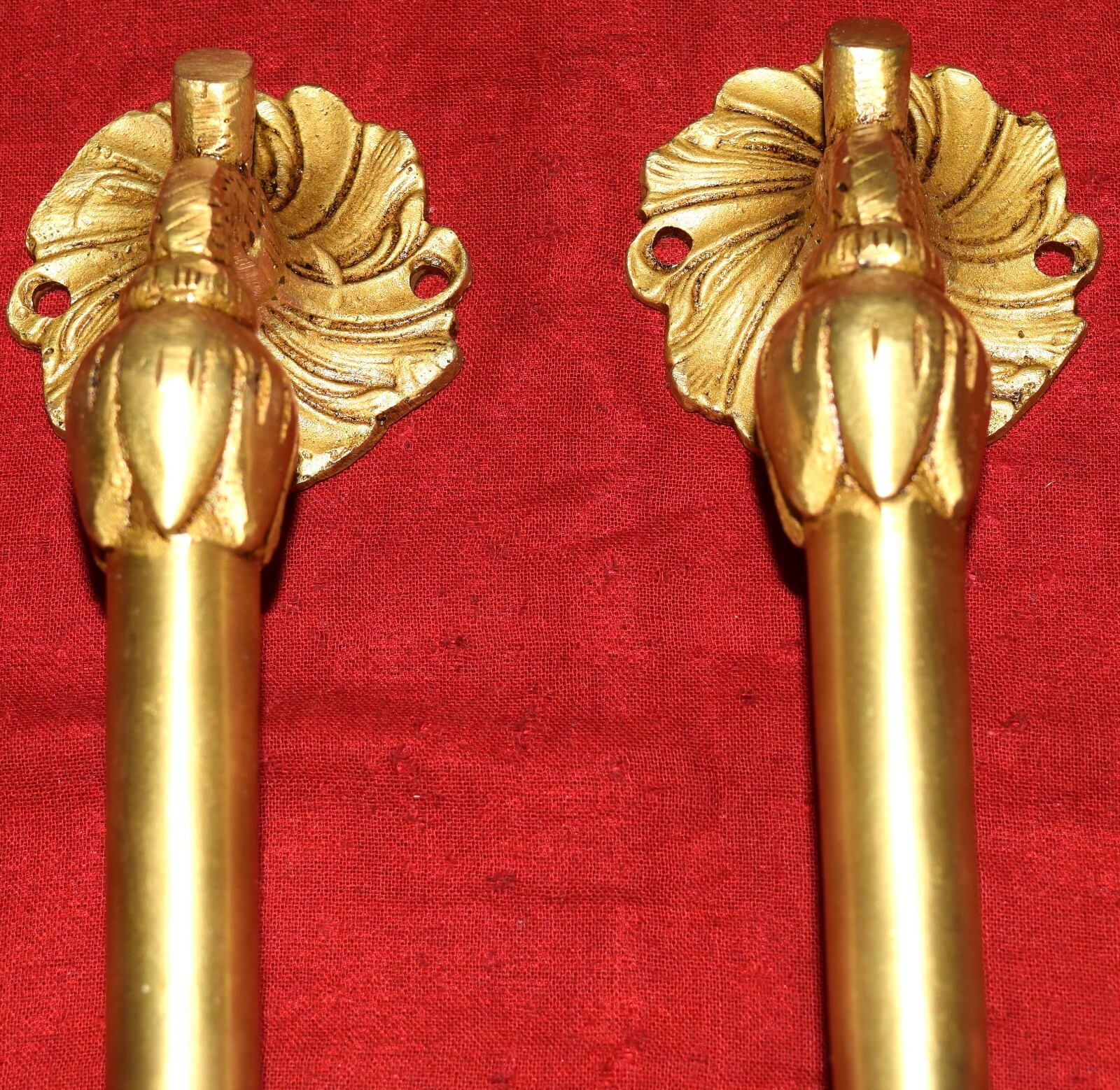 Brass Garden Door Pull Set 9” Inches Flower Shape Handle Restaurant Gate EK512