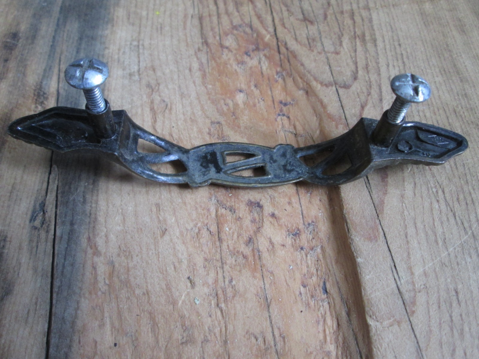 Vintage JB Jaybee Art Nouveau Drawer Pull Brass Filigree Leaf Celtic Irish