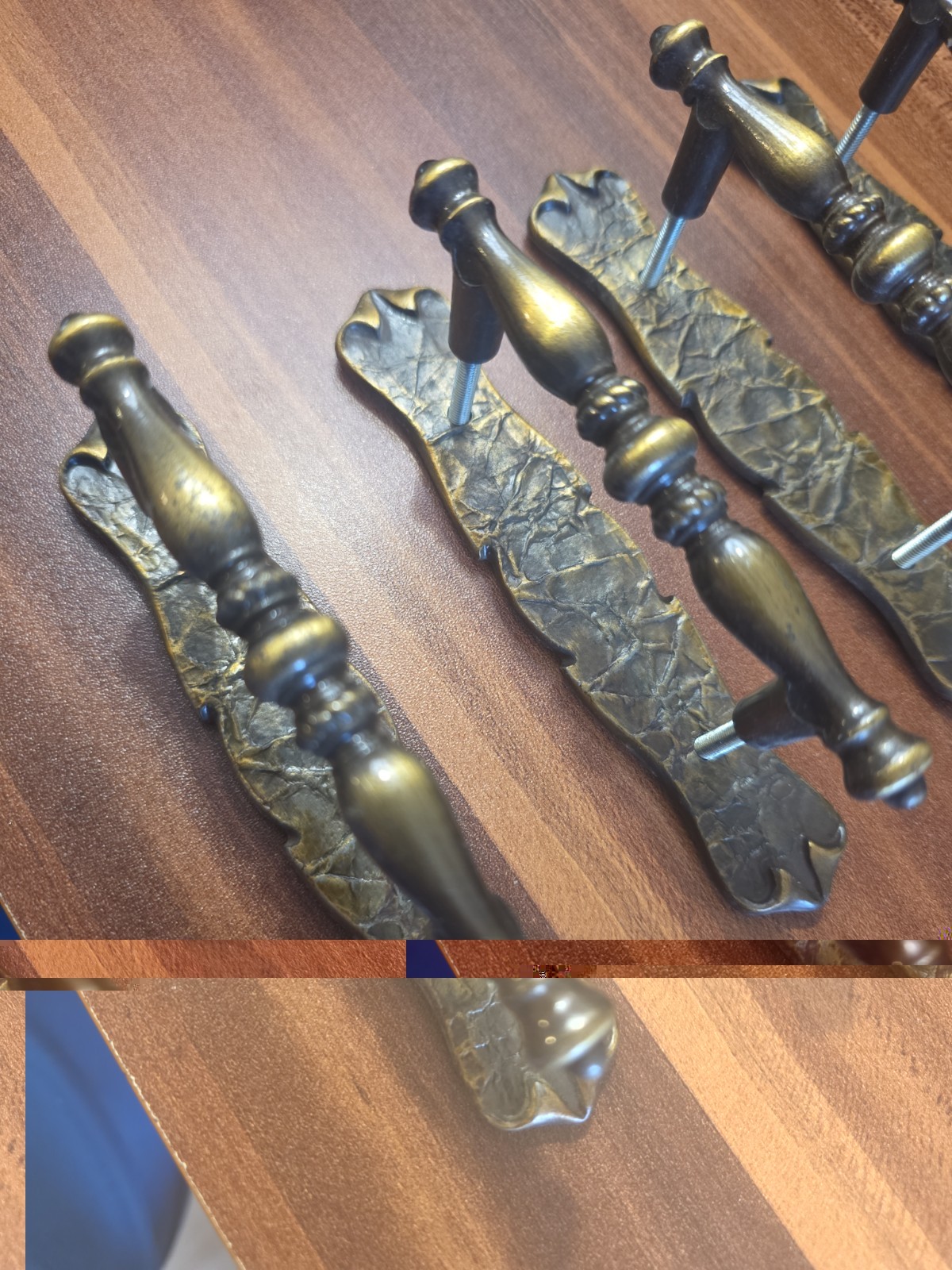 Vintage Amerock Hammered Brass D219425 Drawer Pull Handle’s Lot Of 4 176A