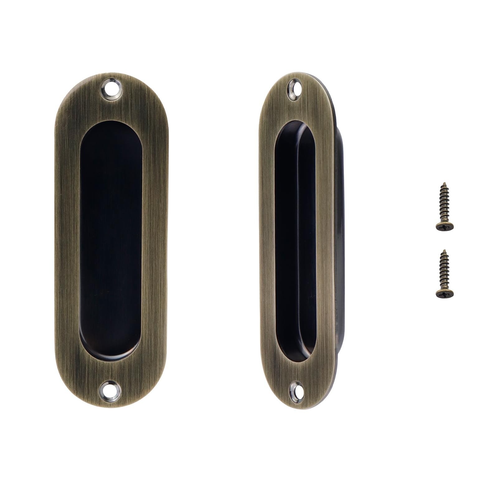 2Pcs Flush Pulls Recessed Handles Metal Hardware Stainless Steel Antique for …