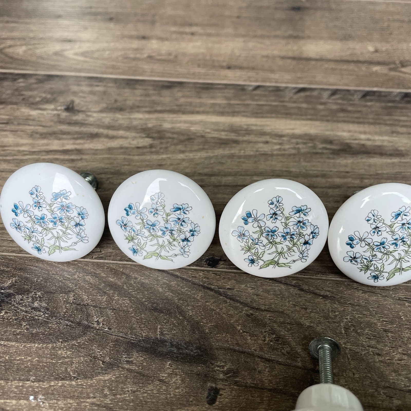 Vintage Lot of 16 Floral (3 Designs) Porcelain Cabinet Knobs Counterpoint Japan