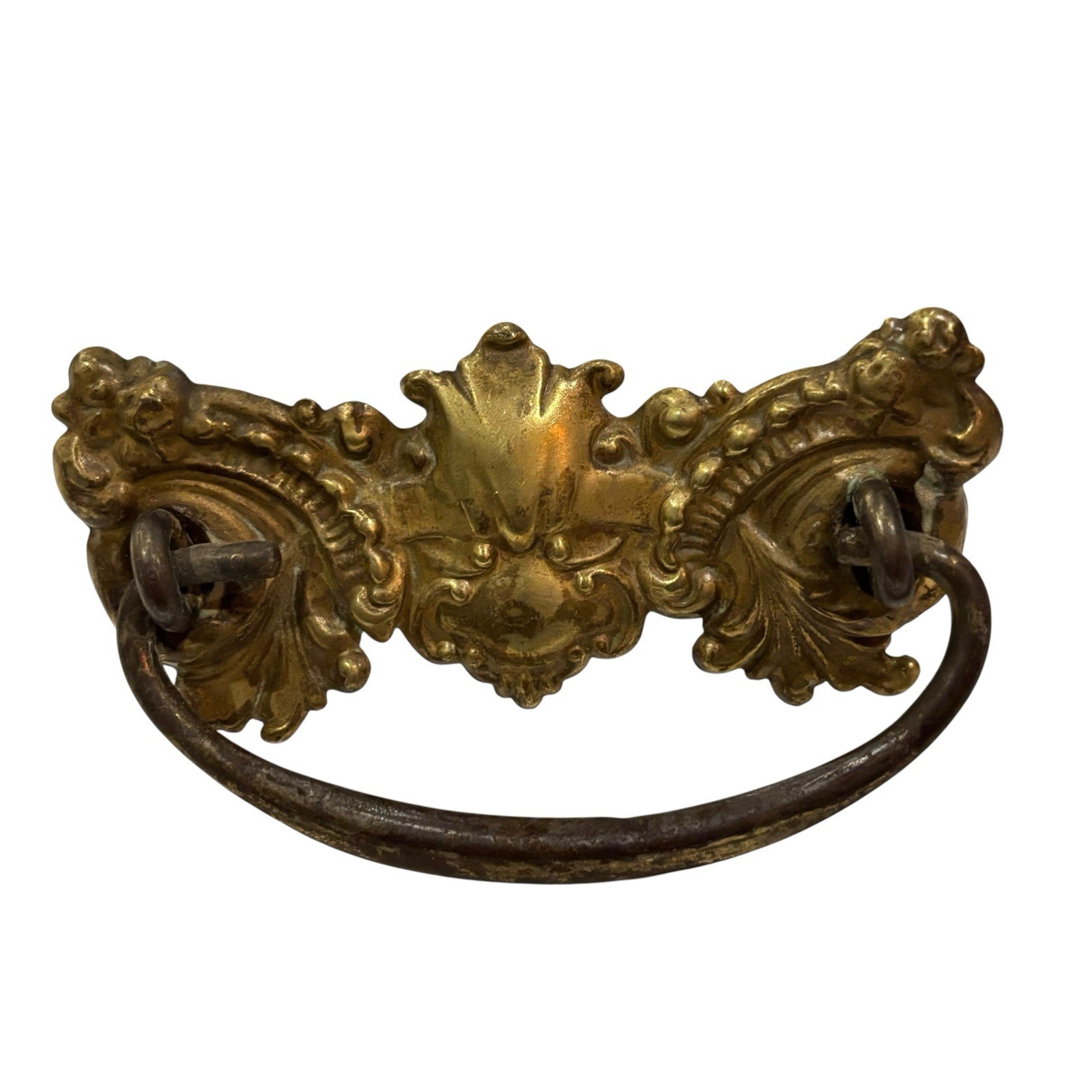 Antique Ornate Victorian Brass Drawer Dresser Bail Pull Handle