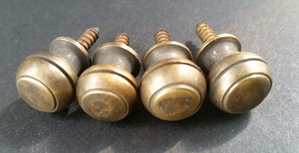 4 Solid Brass SMALL Stacking Barrister Bookcase 7/16″dia Knobs drawer Pulls #KK