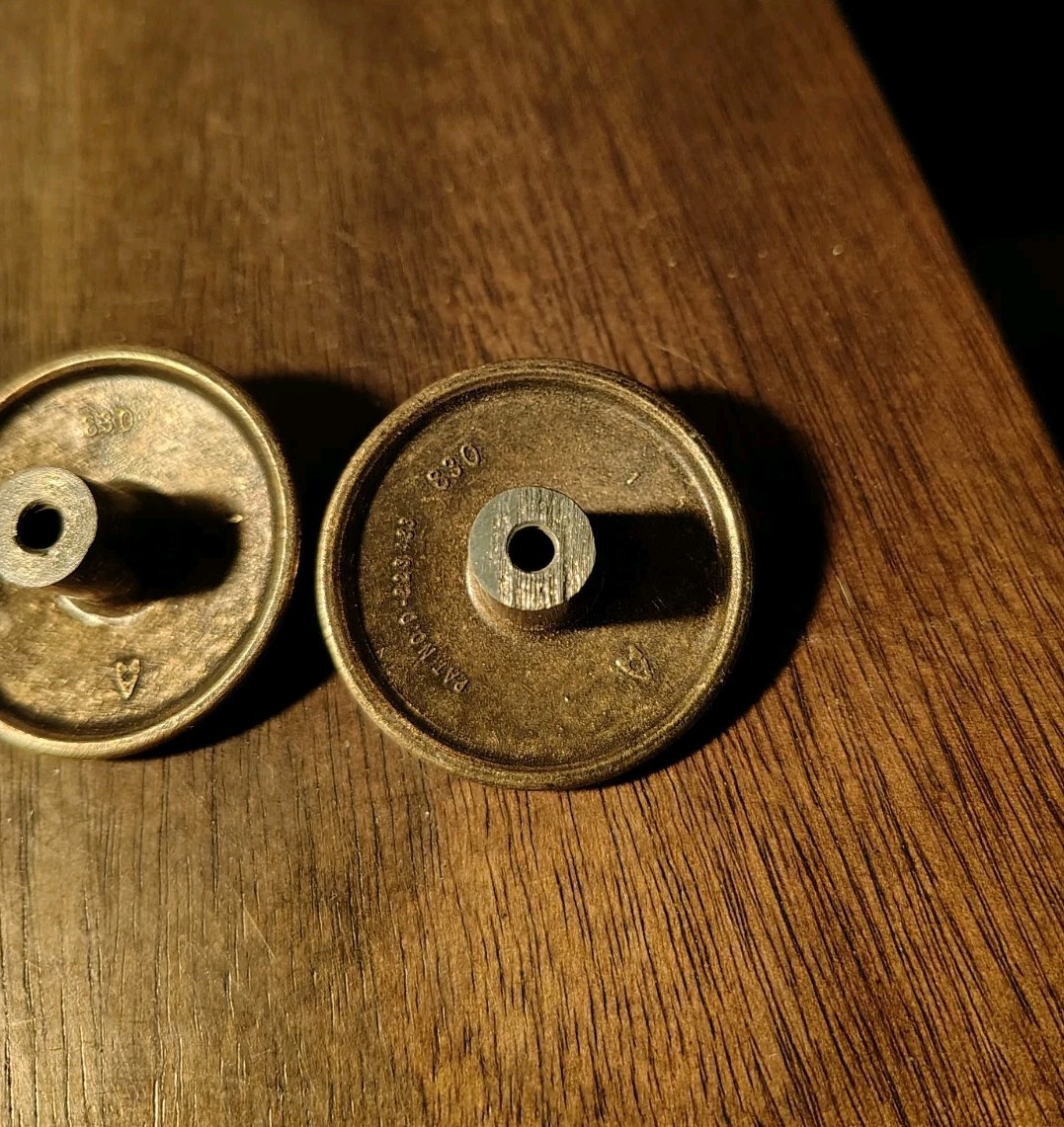 2 1-1/2in. Ajax Zodiac Knob Brass Vintage Mid Century Dresser Drawer Pull MCM