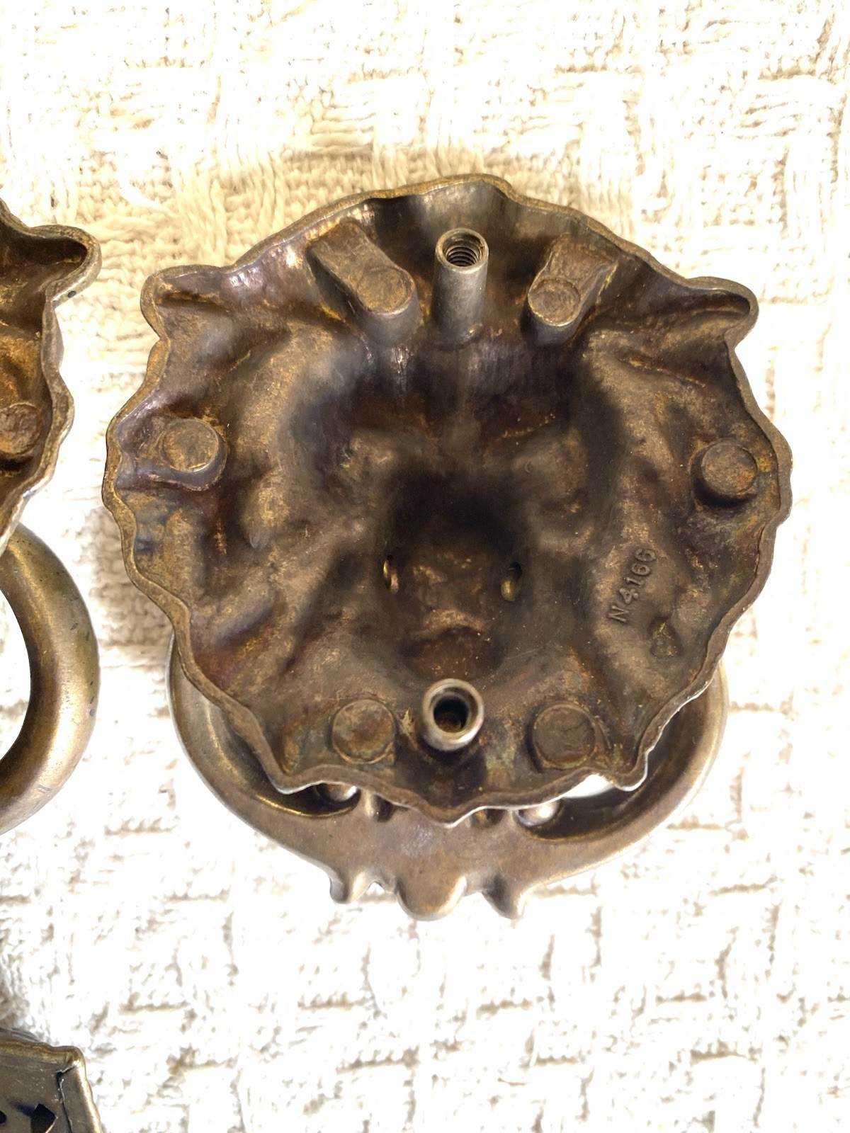 8 VTG Brass Bronze Metal Lion Head Drawer Chest Pulls Victorian Large & Small