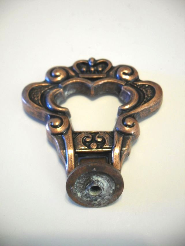 Vintage Nos Copper Drop Ring Finger Pull Drawer / Cabinet Door / Dresser Handle