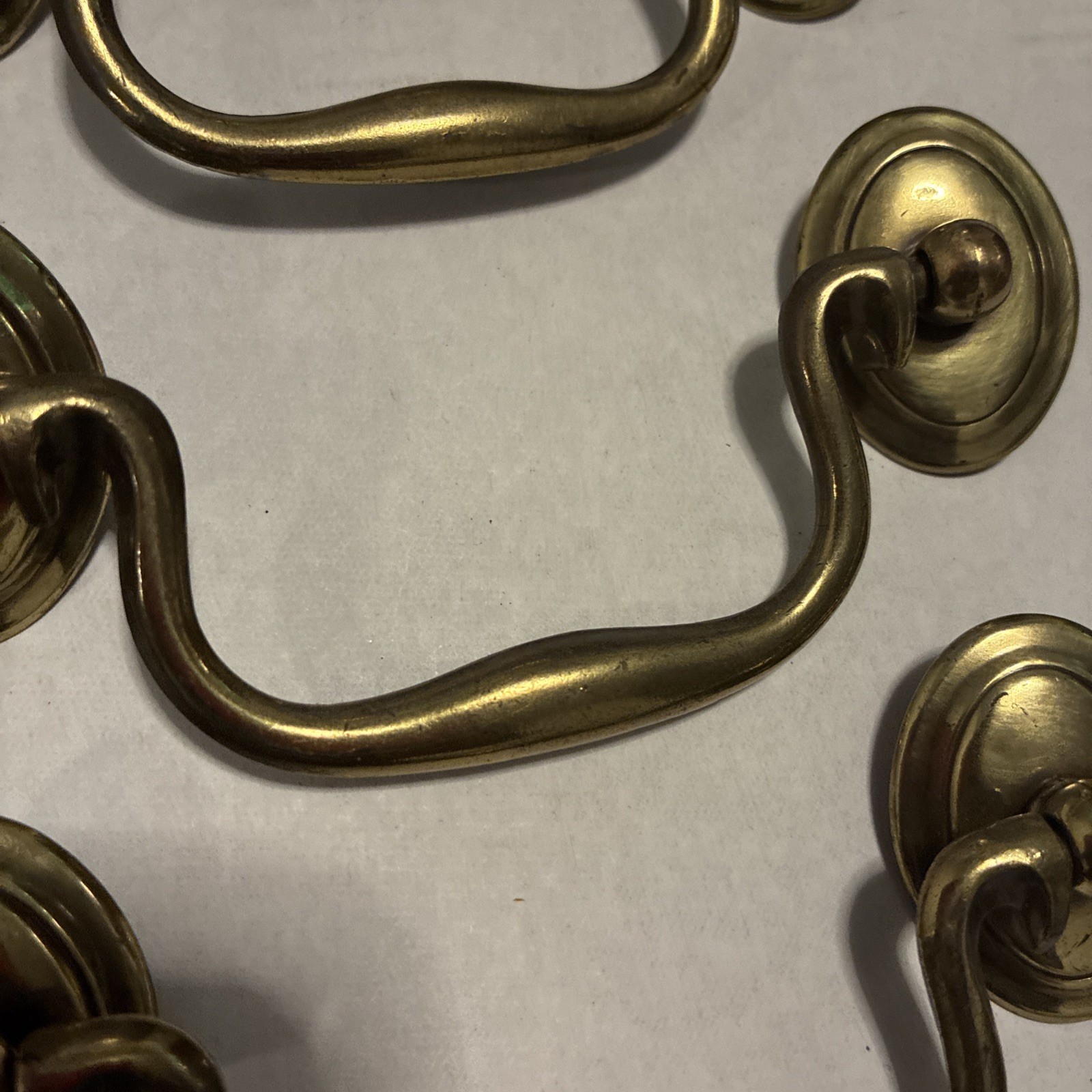 5pcsDrexel Esperanto Drawer Pull Tall Dresser Brass Vintage Drop Bail MCM Handle