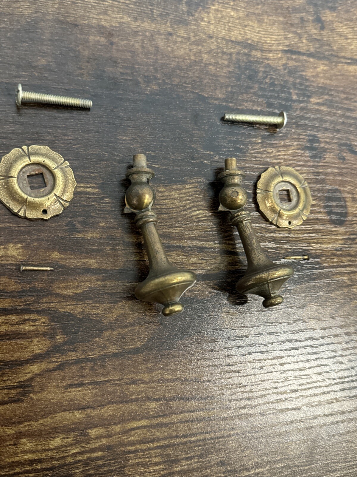 Drexel Esperanto Drawer Pulls (2) Teardrop Dresser Nightstand Backplate Vintage