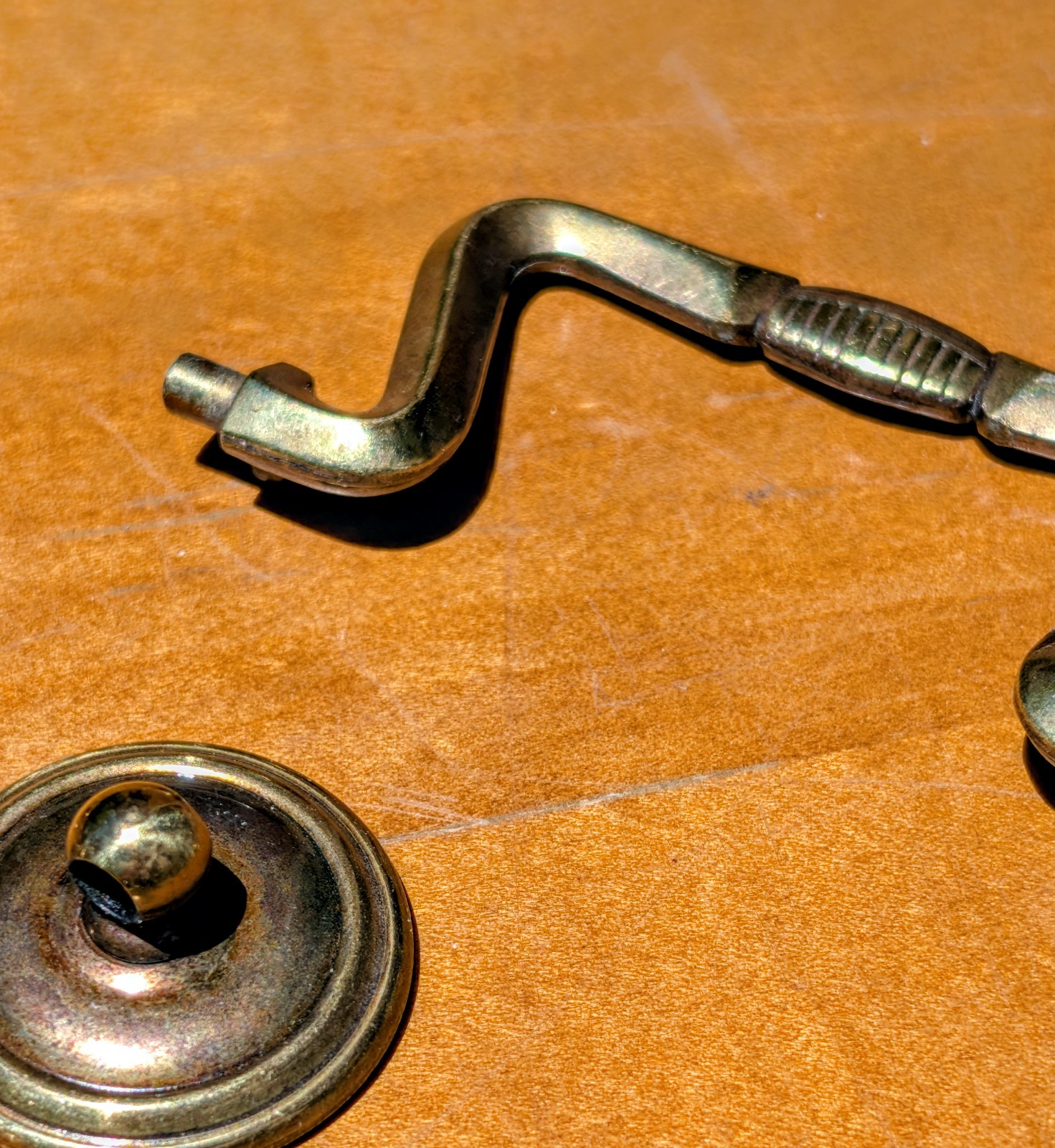 Vintage 1954 Canada Brass Bail Drawer Pulls Handles Dresser Hardware Pair