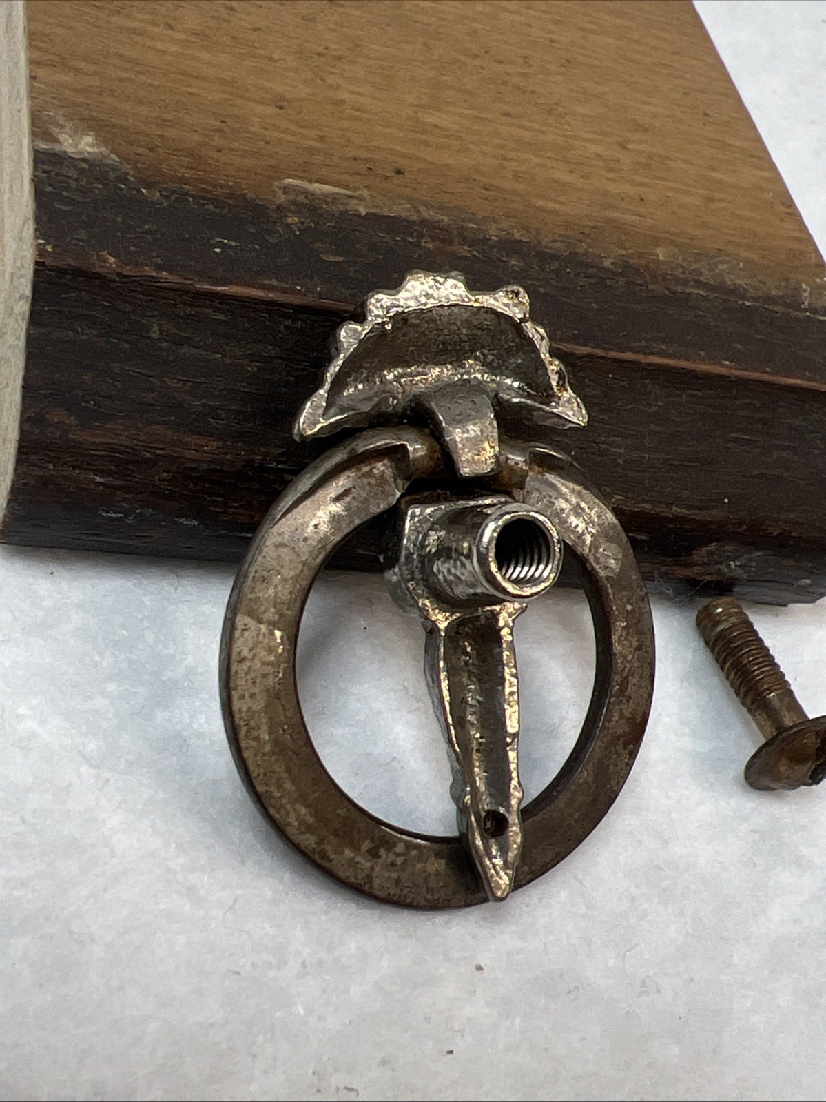 Antique Ornate Victorian Ring Drawer Pulls Nickel Steel Grapes
