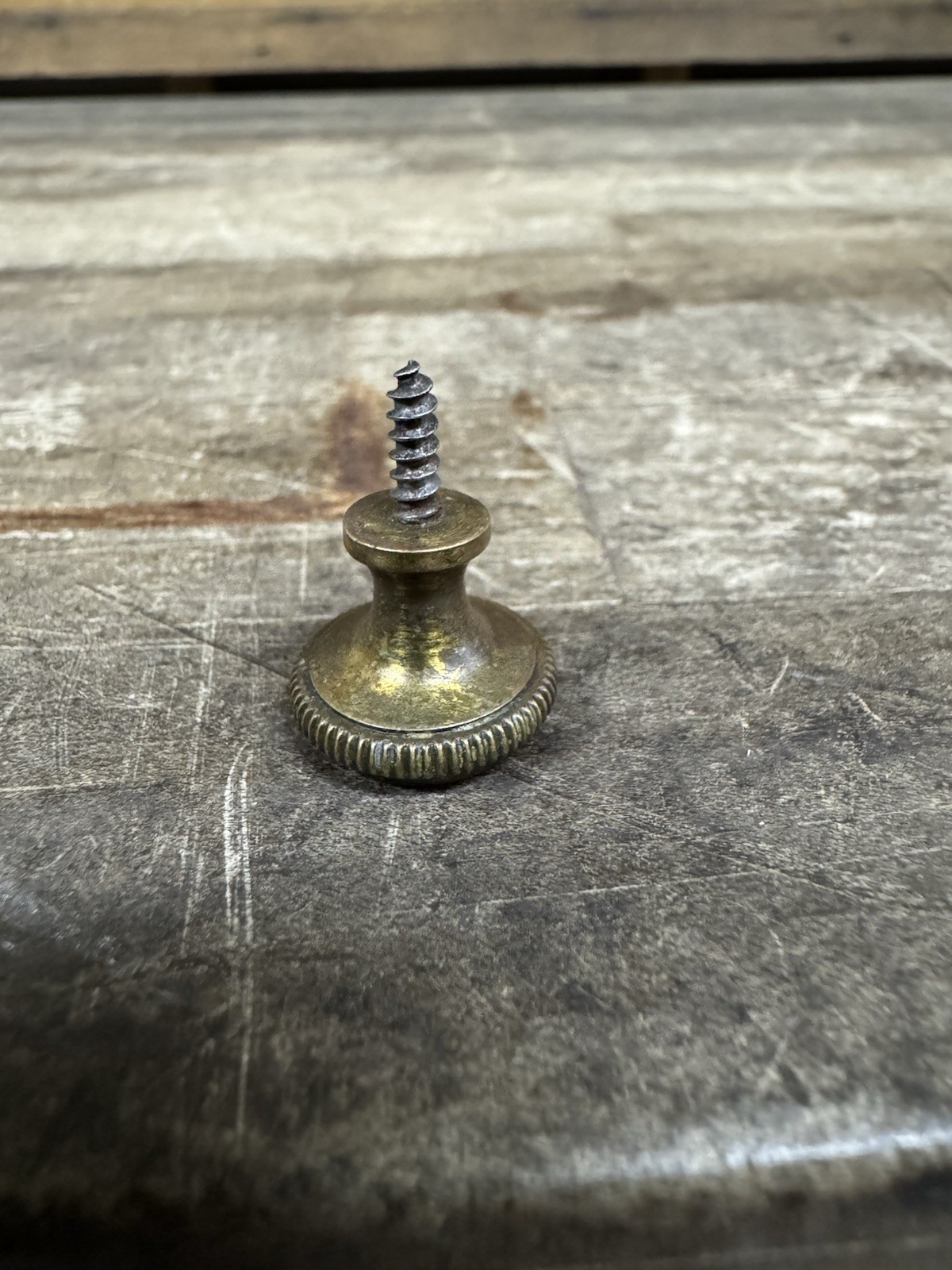 Antique Pearl Serrated Edge Drawer Knob- Vintage Globe Macey Stack Bookcase Pull