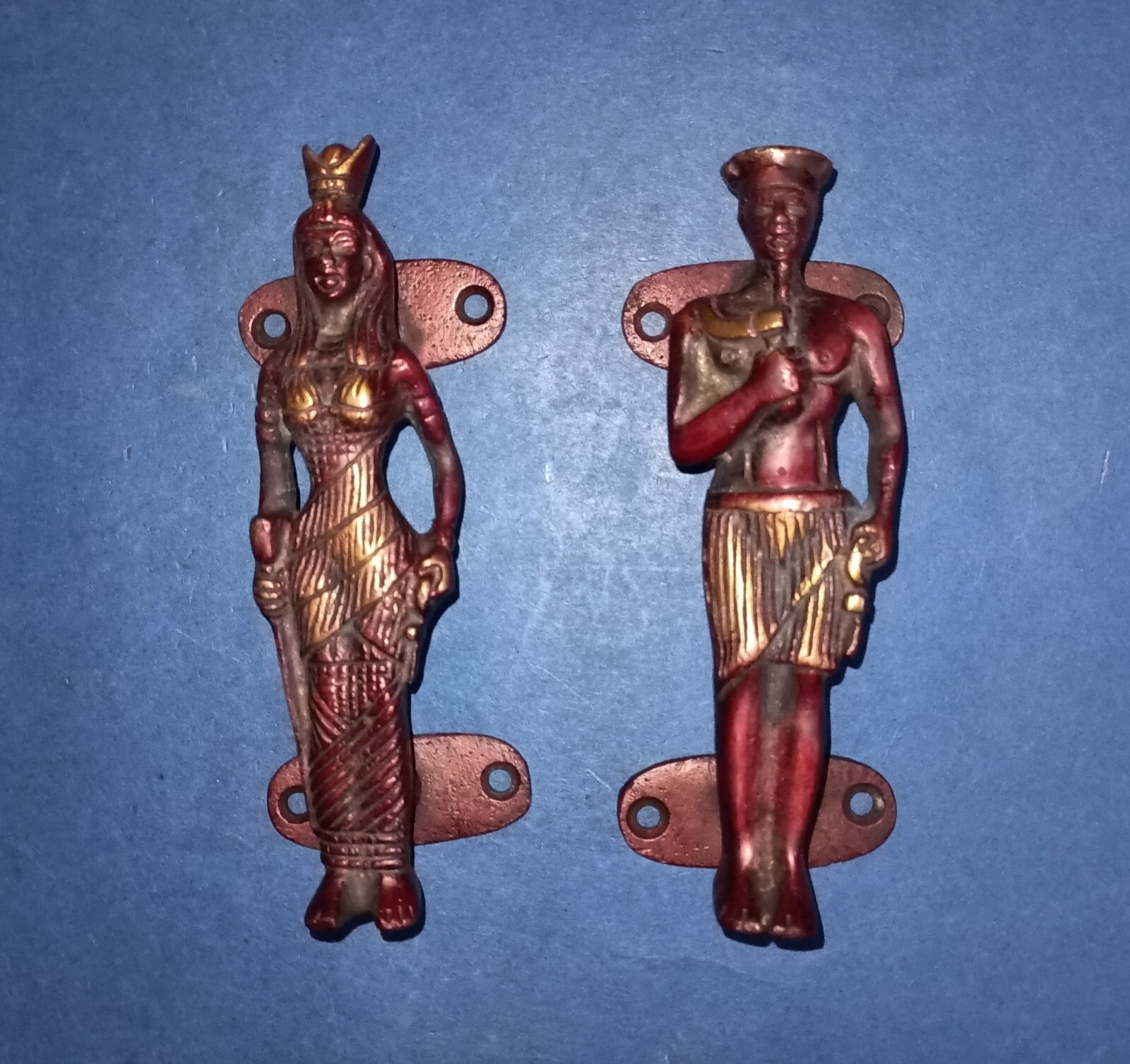 Tribal Man and Woman Door Grip Roman Empires Brass Egypt Door Handles Pair HK560