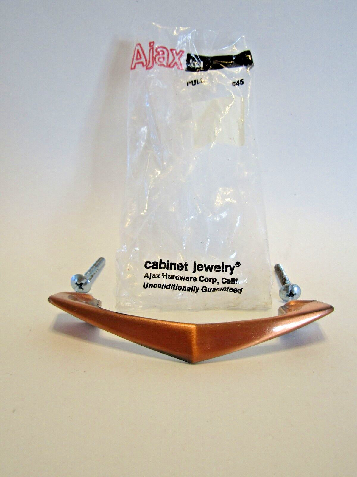 Vintage Nos Antique Copper Chevron Drawer Pull Cabinet Door Handle Ajax
