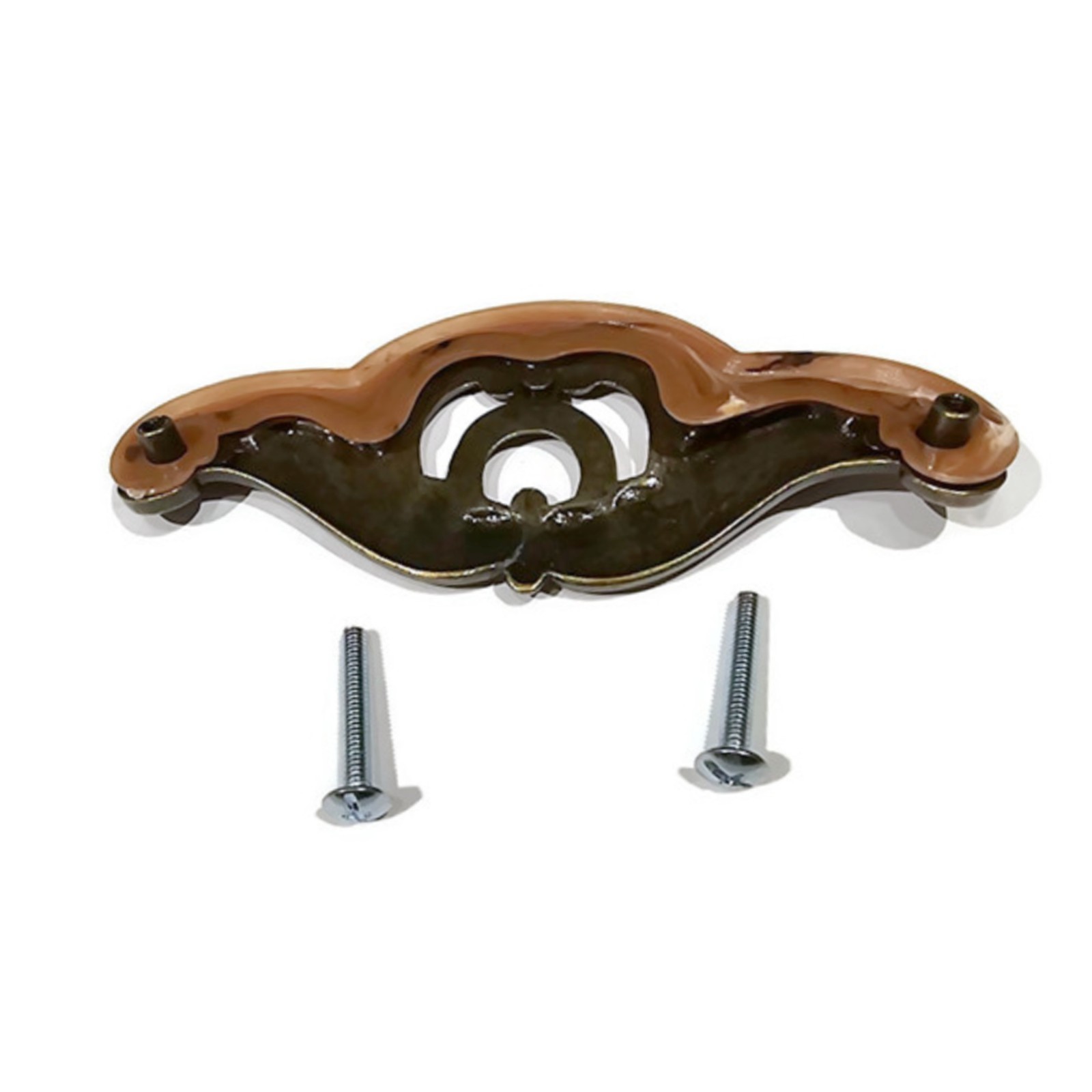 Waterfall Style Drawer Pull bakelite tortoise shell antique brass Vintage Old