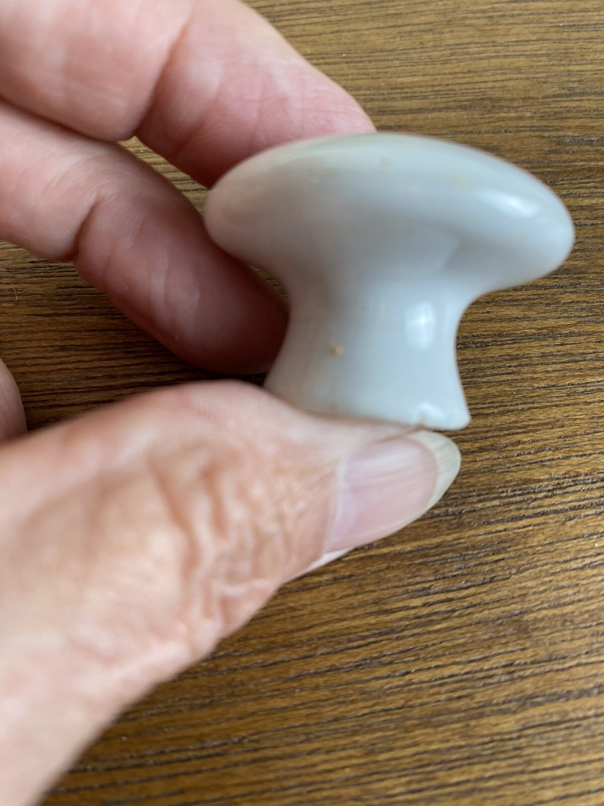 Vintage White Porcelain Mushroom Knobs Drawer Pulls w Brass Hardware Lot of 14+