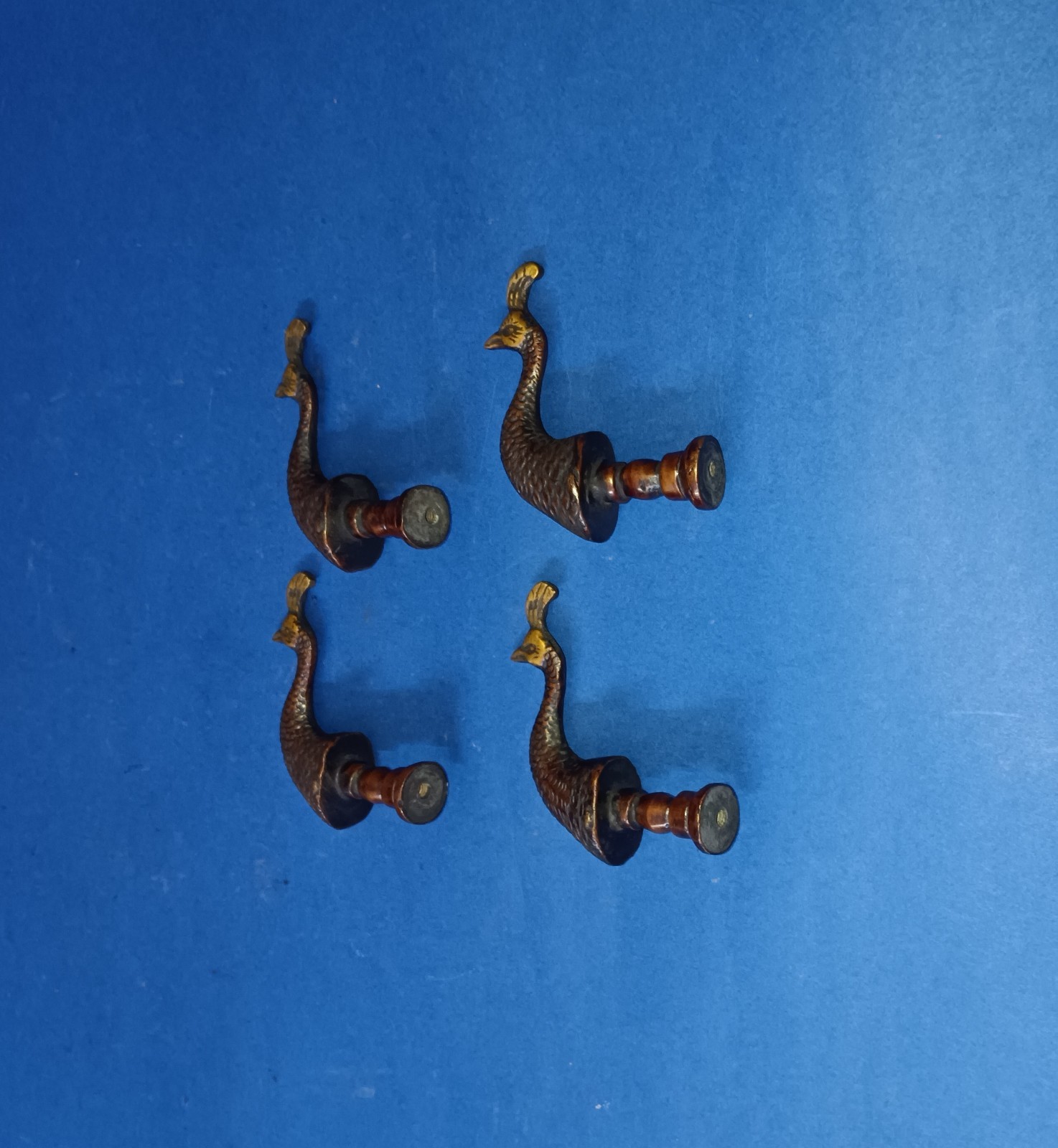 Peacock Head Shape Home Window Knob Brass Drawer Knobs Set of 04 Pieces GTX