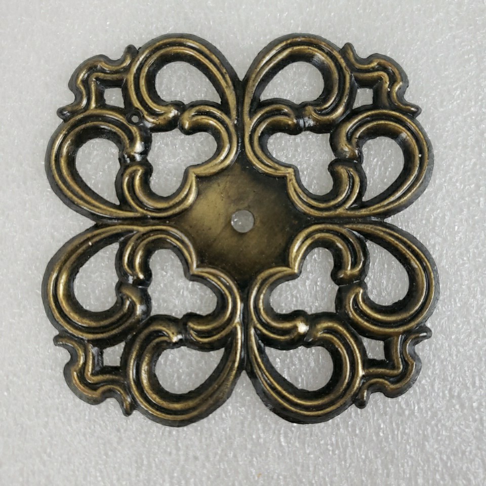 Vintage Ajax Ornate Backplate Copper Color Back Plate Furniture Cut Out 3″