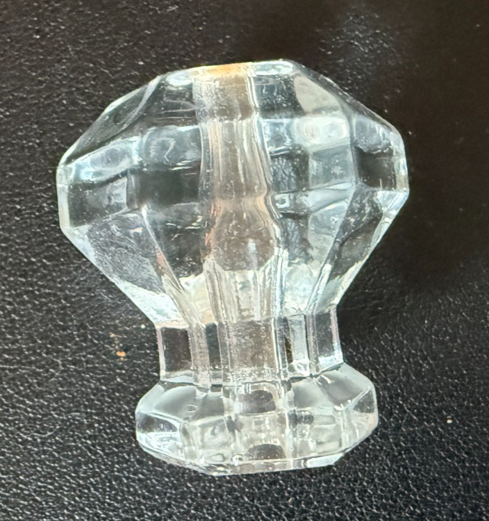 Vintage 6~Sided Hexagonal Clear Glass Unique Drawer Knob