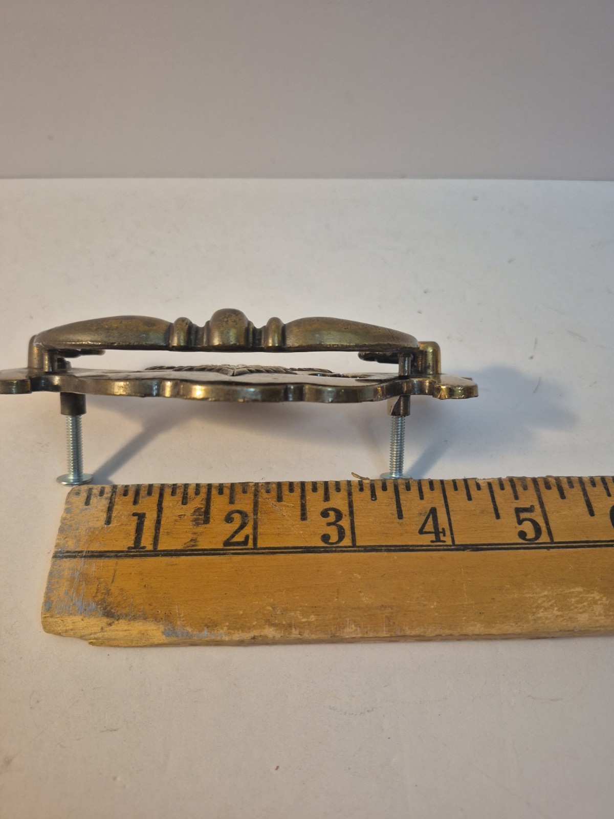 1 x vintage B-474-0 brass drop bail Pull Handle Wheat Bouquet detail 3.5″ cente
