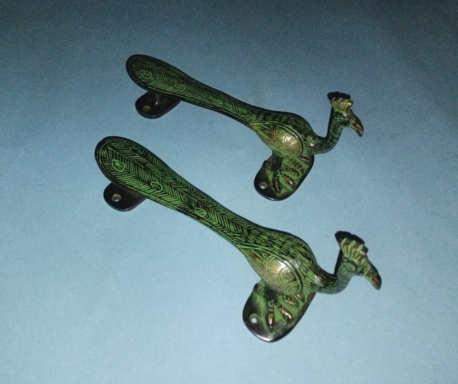 Bird Shape Door Pull Grip Victorian Brass Peacock Handle With Fingers Base HK503